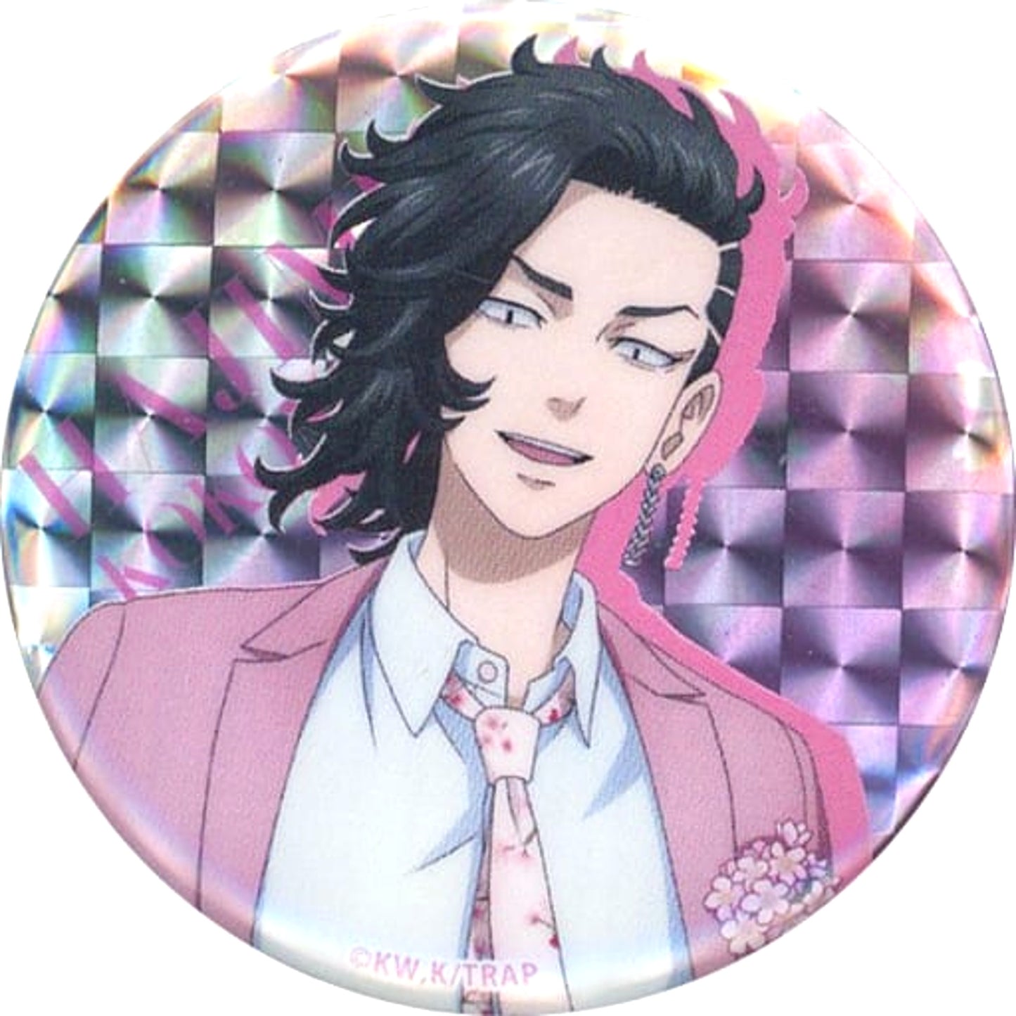 Hajime Kokonoi Color Hologram Tokyo Revengers Ataritsuki Can! Badge Kuji Sakura Suit Ver. Button [USED]