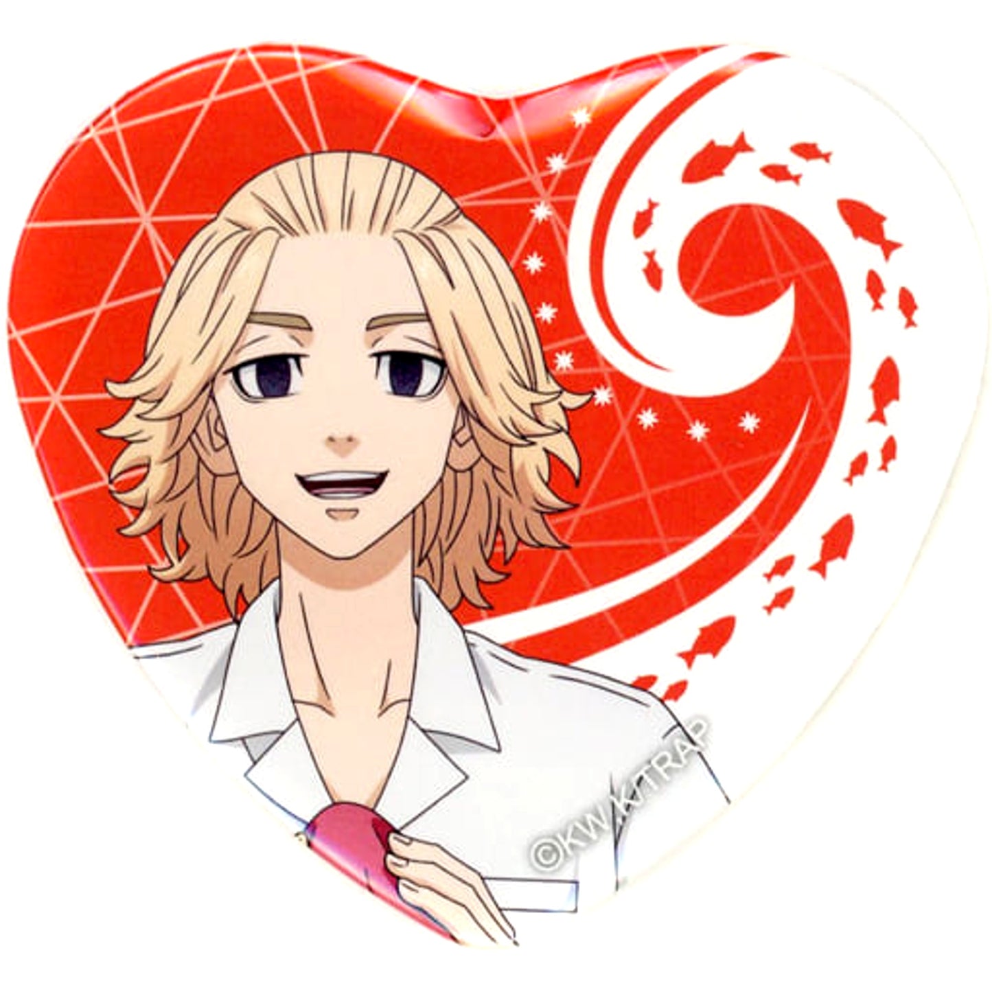 Tokyo Revengers Manjiro Sano Heart Can Badge SEA ANIMALS Pop Up Store in Hands Limited Buttons [USED]