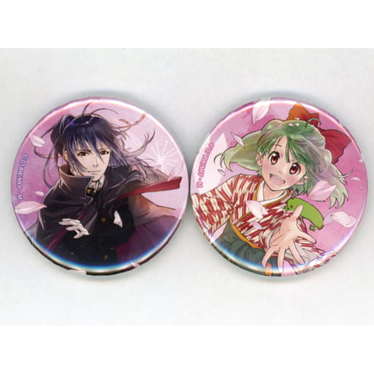 Macross Frontier Ranka Lee Alto Saotome Can Badge Set Oshare Macross Ranka Kenran in Kyoto Marui Limited 2 Types Buttons [USED]