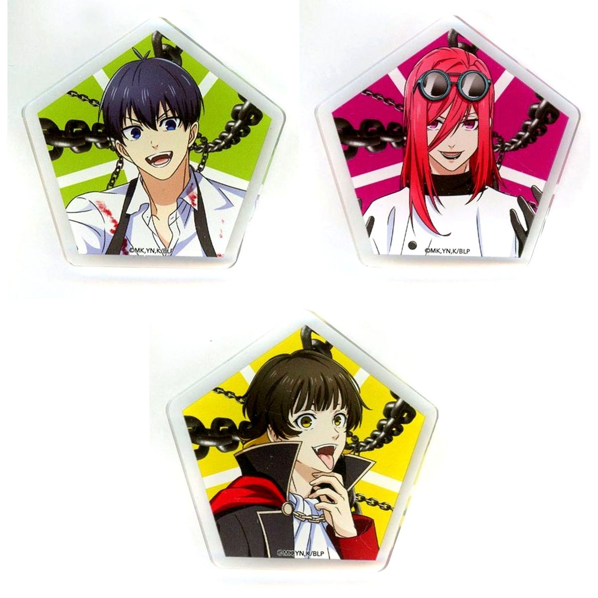 Yoichi Isagi Meguru Bachira Hyoma Chigiri Ver.A Blue Lock Monster Party at Manga10 Acrylic Badge Monster Party Ver. [USED]