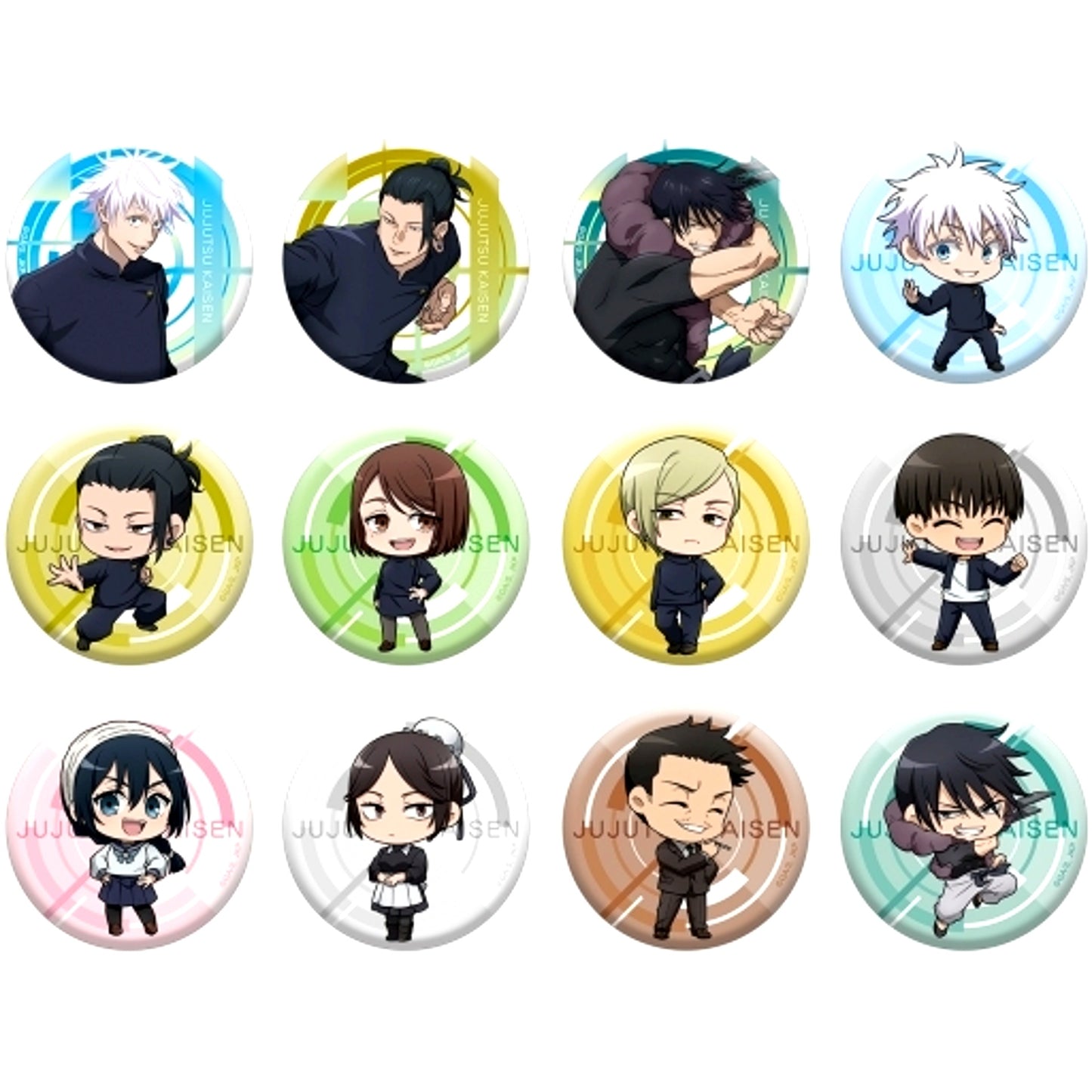Set of 12 Jujutsu Kaisen Season 2 Kaigyoku Tamaori Trading Button [USED]