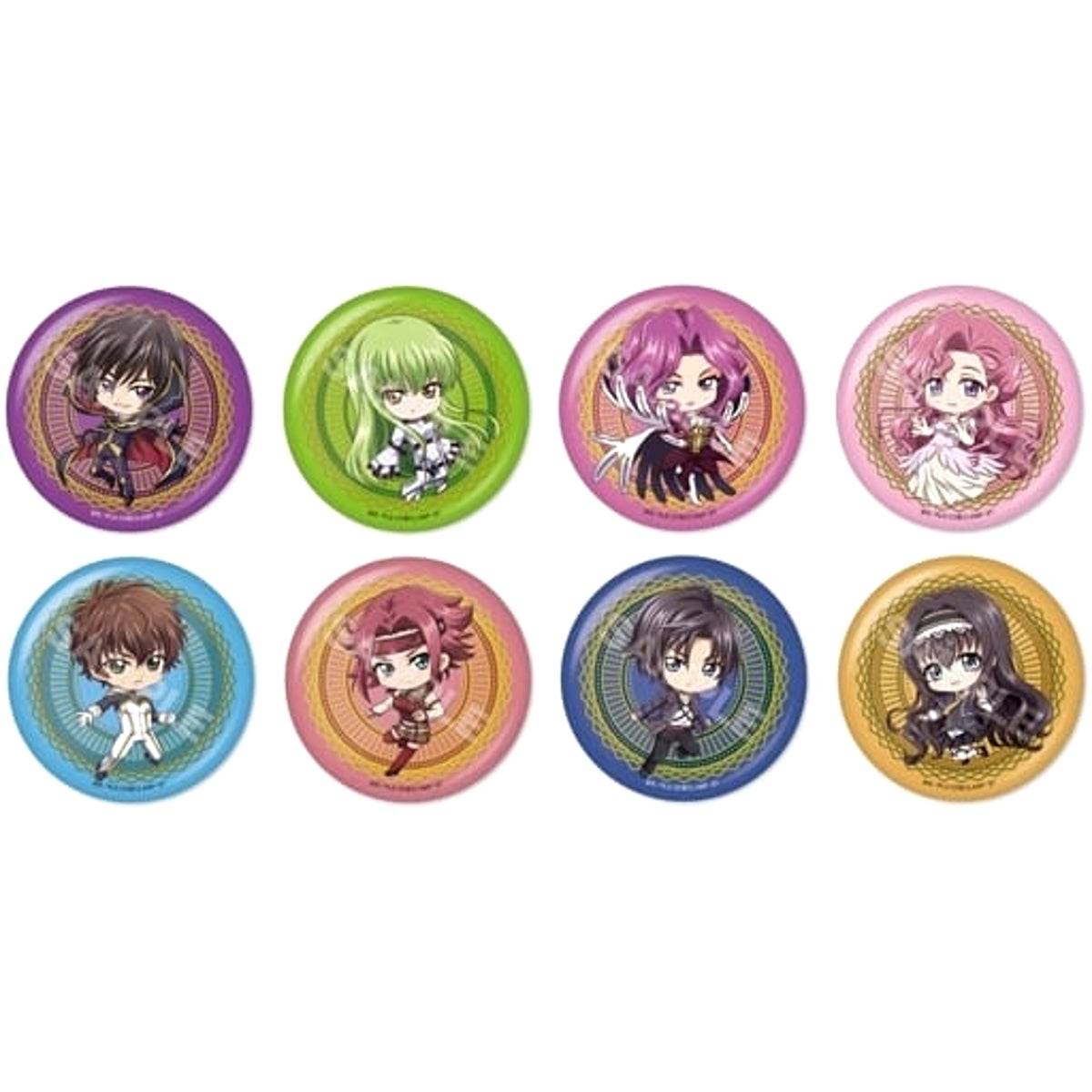 Code Geass: Lelouch of The Rebellion Lost Stories Lelouch Lamperouge & Others Metallic Can Badge 01 Box B All 8 Types Set Buttons [USED]