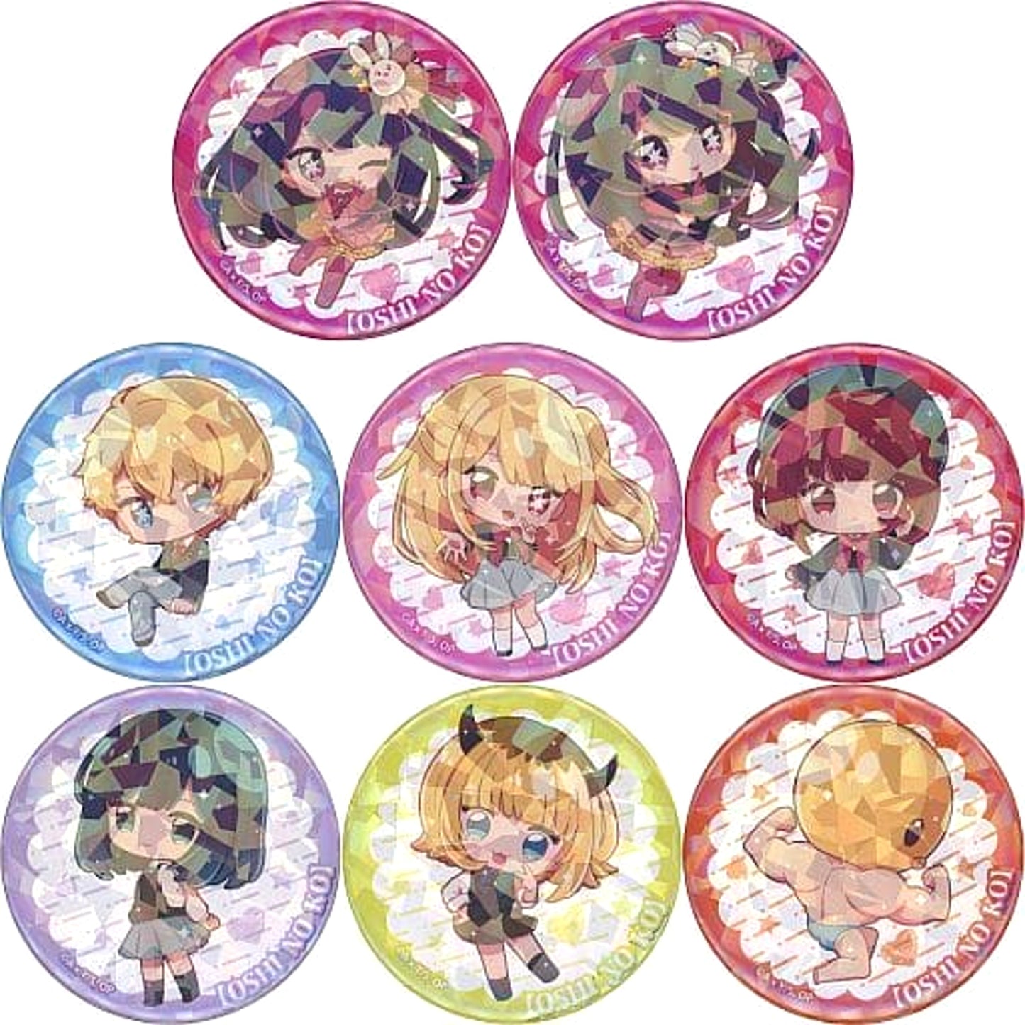 Kana Arima & Others Oshi No Ko All 8 Types Set Trading Oshimen Holo Button [USED]