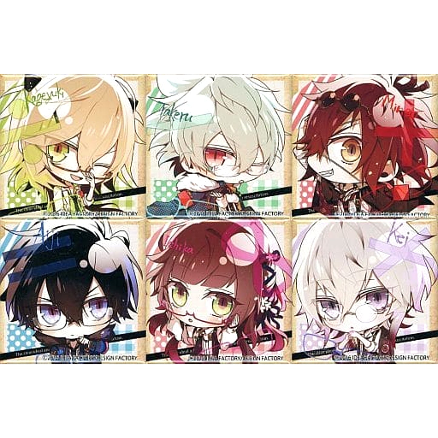 Collar x Malice Kageyuki Shiraishi & Others Chibi & Glasses Can Badge 6 Types Set Alice Net Limited PS Vita Software Special Set Bundled Bonus 6 Types Set Buttons [USED]