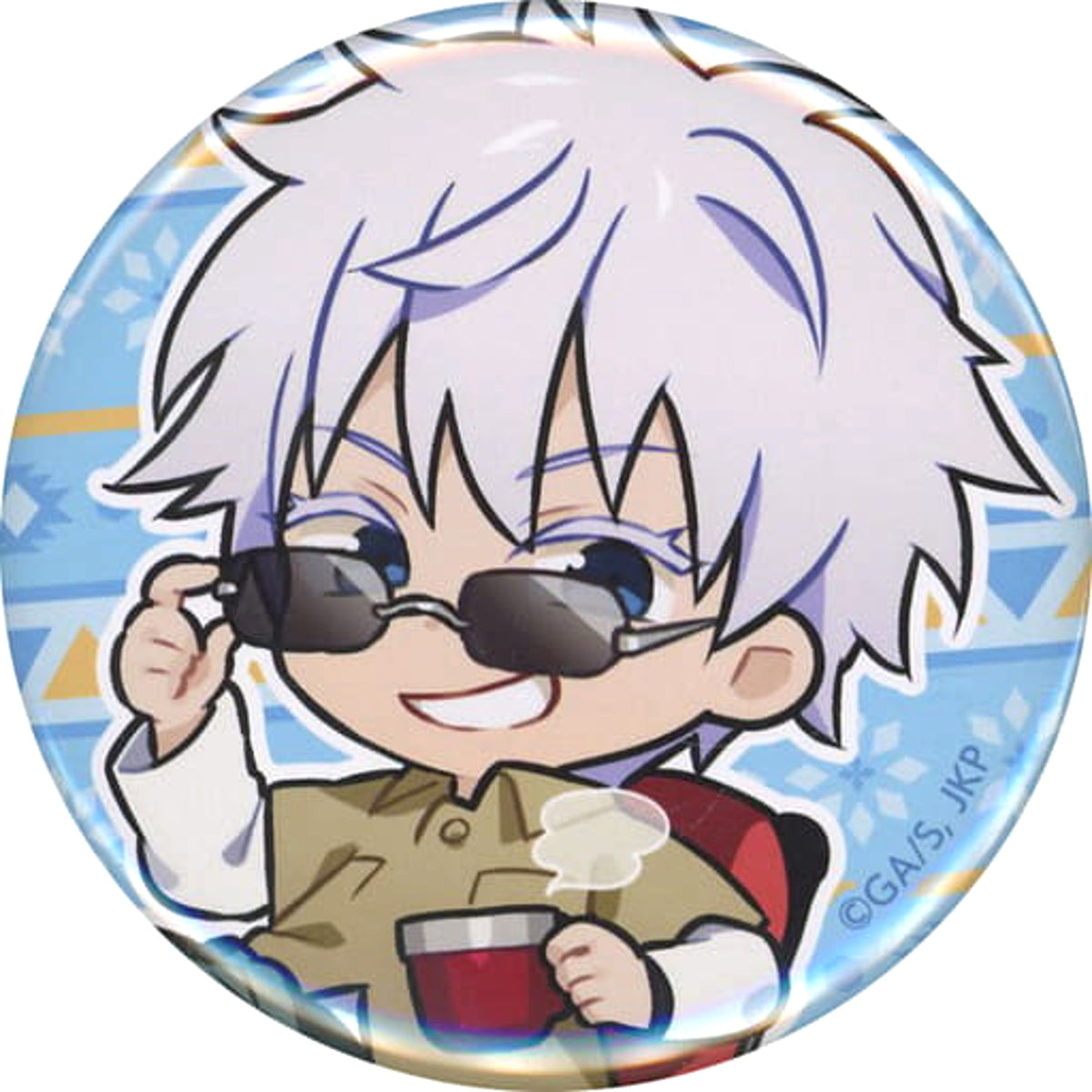 Jujutsu Kaisen Satoru Gojo Camp Marukuji Can Badge Let's Go Camping! Moderate Luck 08 Buttons [USED]