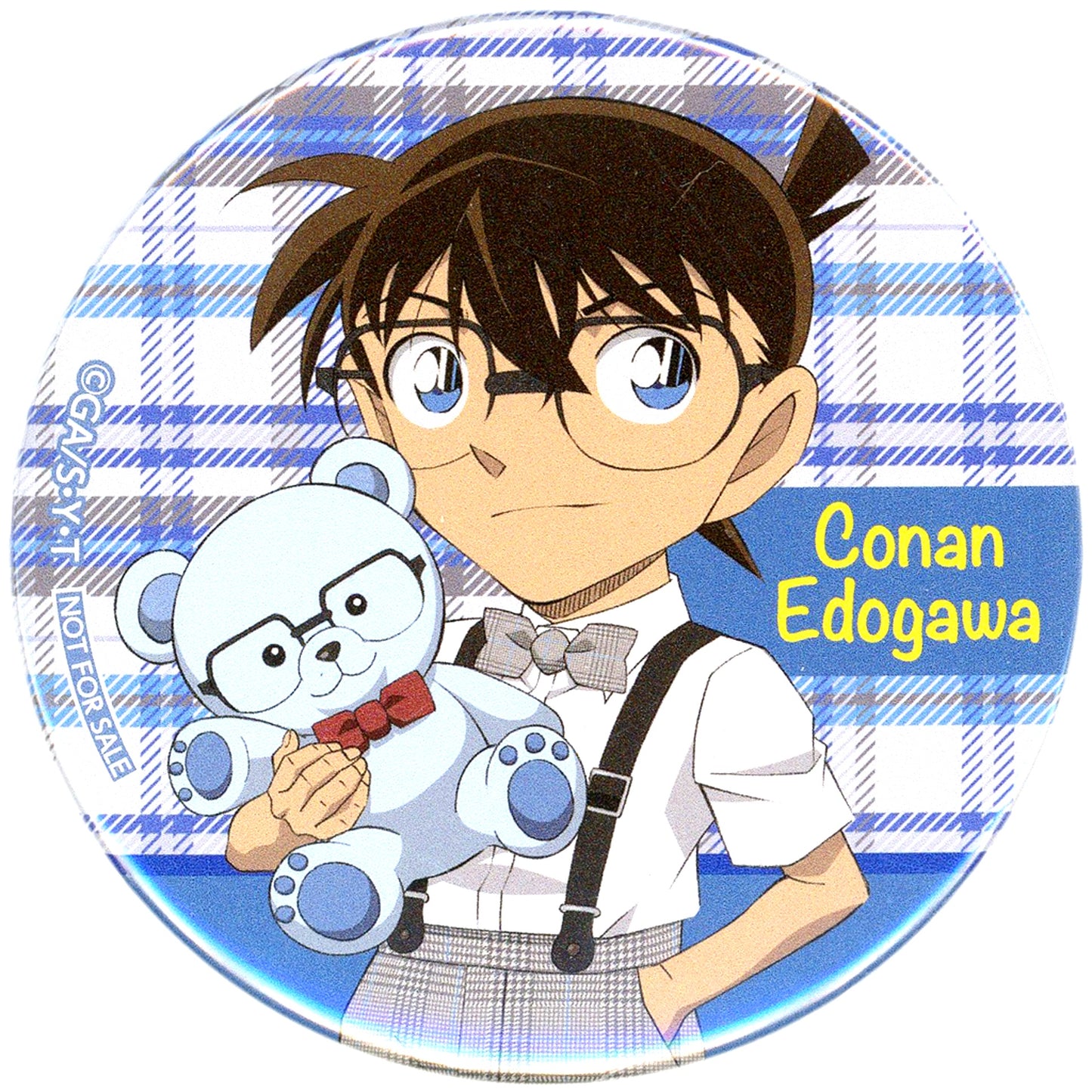 Conan Edogawa Life Size Detective Conan x Namco Campaign 2023 Original Button 2nd Crane Game Play Bonus [USED]