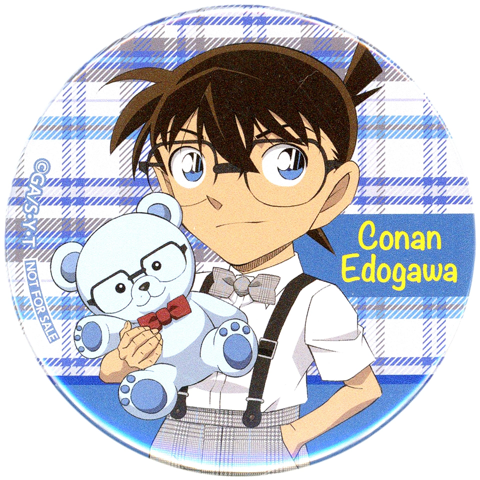 Conan Edogawa Life Size Detective Conan x Namco Campaign 2023 Original Button 2nd Crane Game Play Bonus [USED]