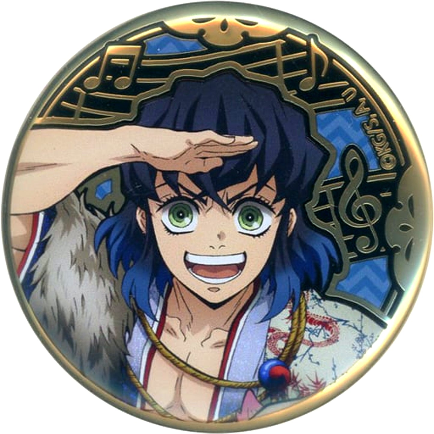 Inosuke Hashibira Demon Slayer Orchestra Concert Kimetsu no Kanade Entertainment District Arc Relief Metal Button [USED]