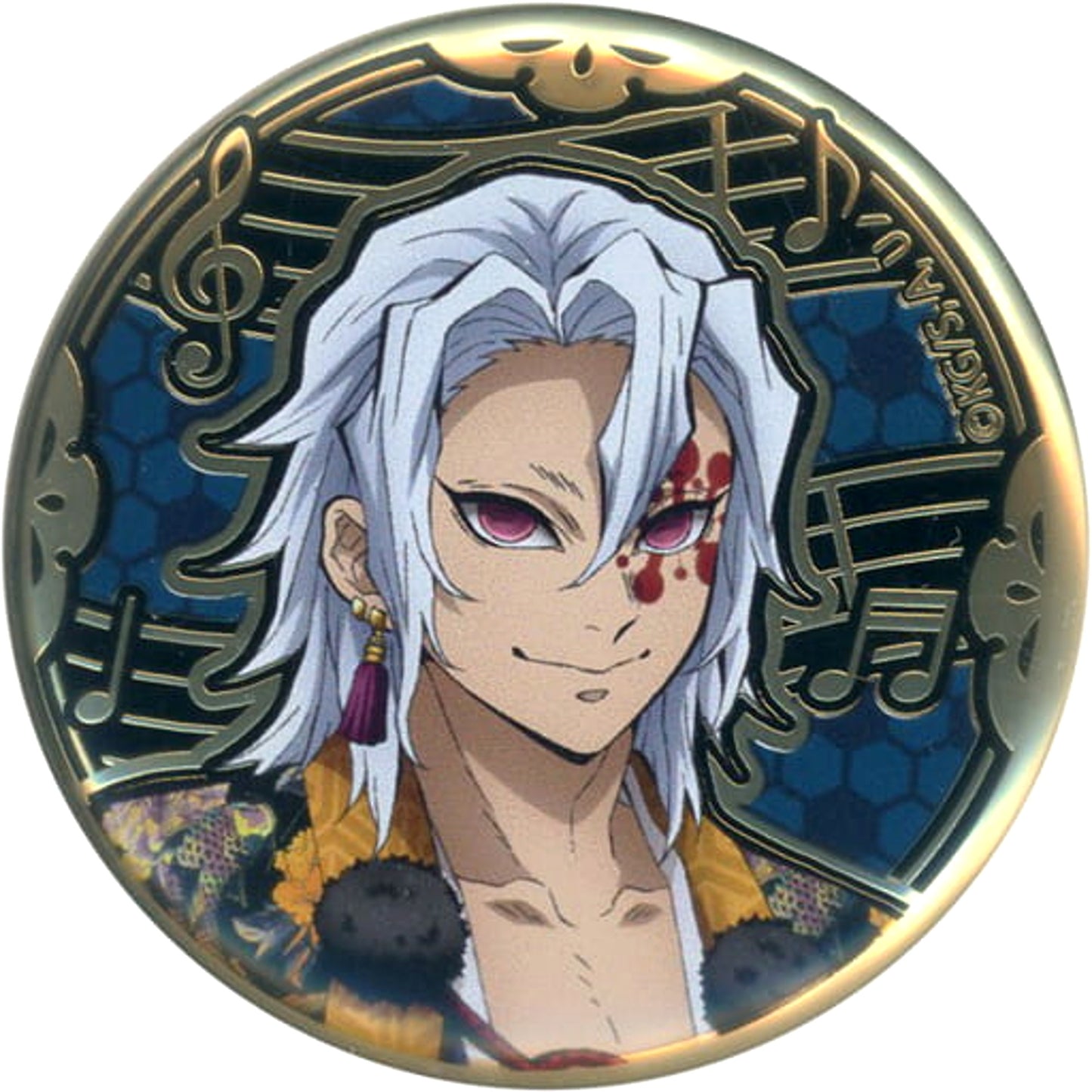 Tengen Uzui Demon Slayer: Kimetsu no Yaiba Relief Metal Button Orchestra Concert: Kimetsu no Kanade Yuukaku-hen Limited [USED]