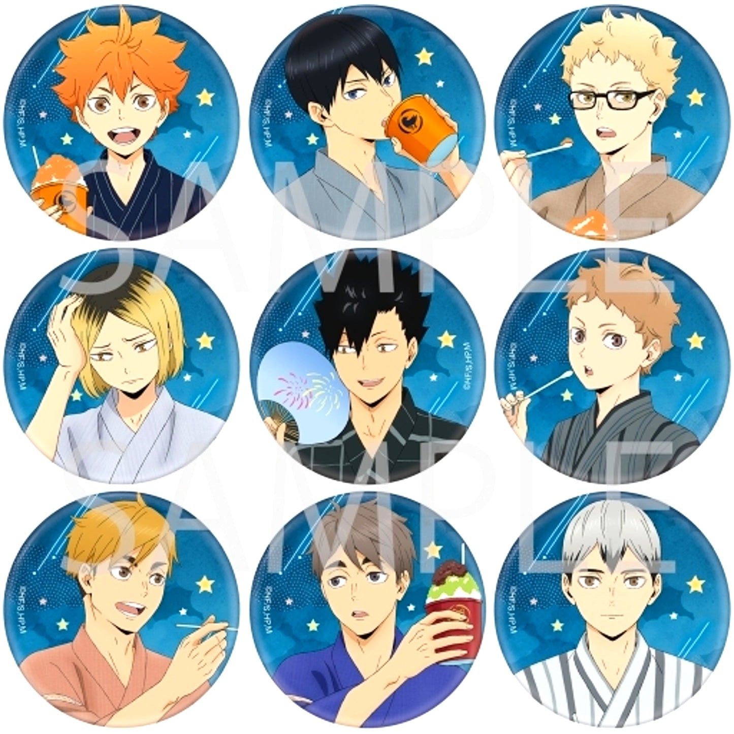 Set of 9 Haikyu!! TO THE TOP Trading Button [USED]