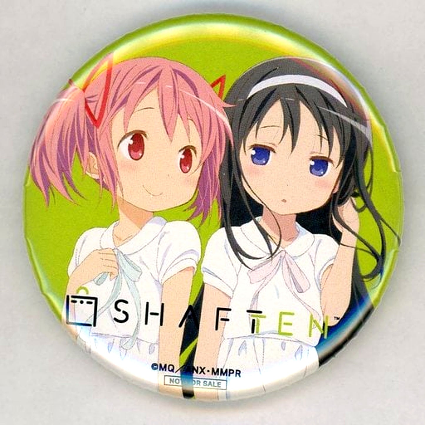 Madoka Kaname and Homura Akemi Puella Magi Madoka Magica Button SHAFT TEN Pre-registration Bonus [USED]
