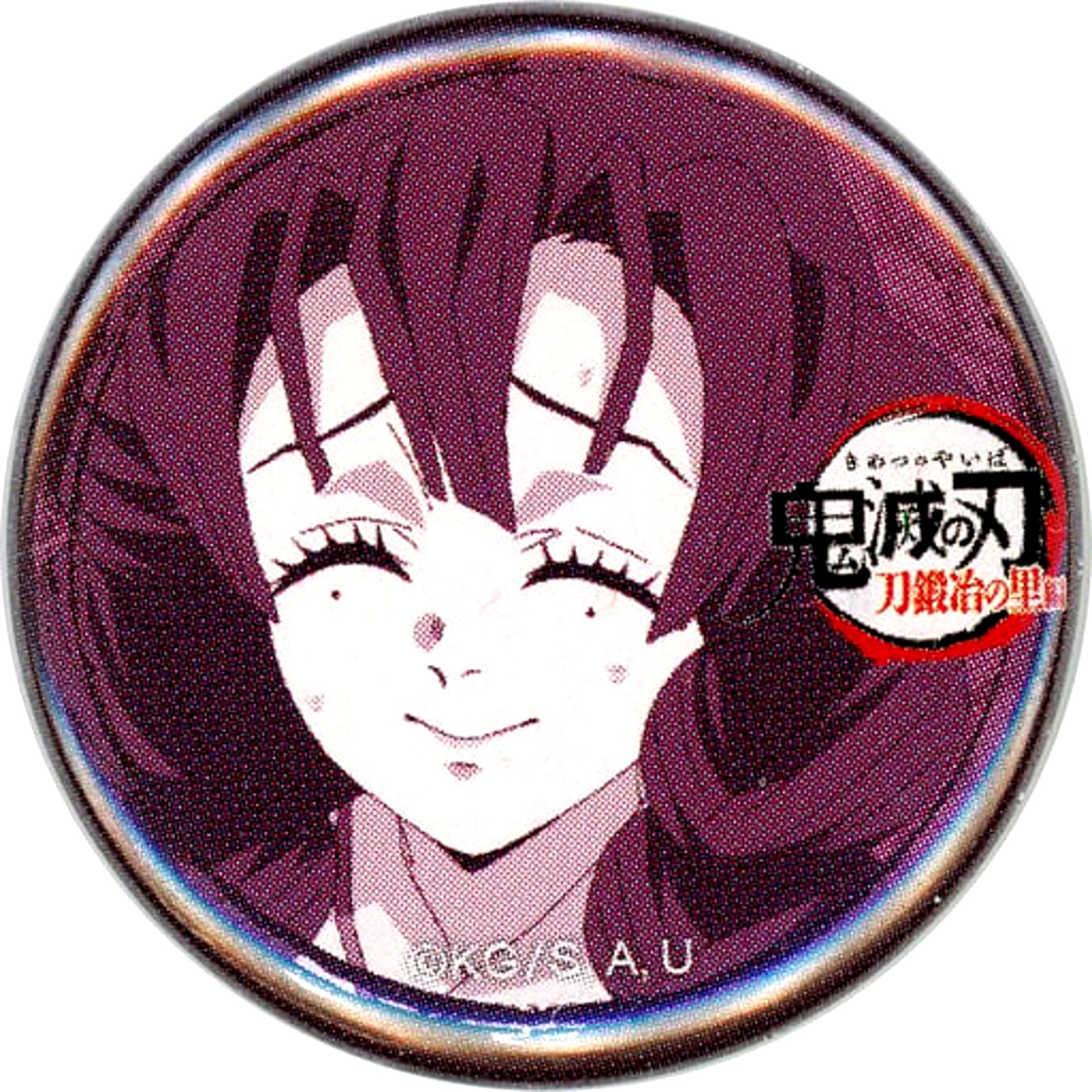 Mitsuri Kanroji Black Hair Demon Slayer: Kimetsu no Yaiba 32mm Drawing Button Swordsmith Village Arc x ufotable Cafe Machi Asobi CAFE Real-time Cafe Episode 10 [USED]