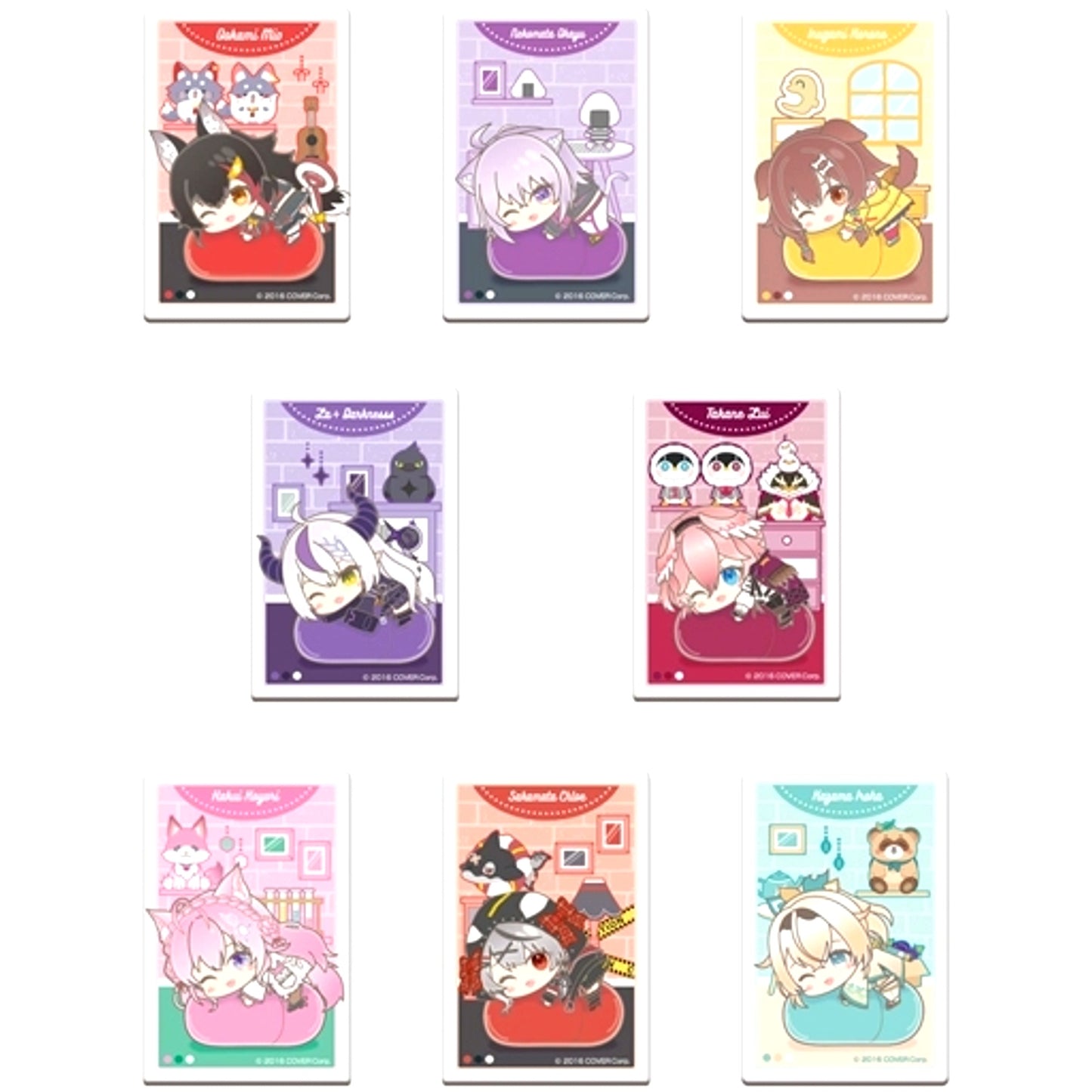 Set of 8 Hololive Square Button Hug Meets E BOX [USED]