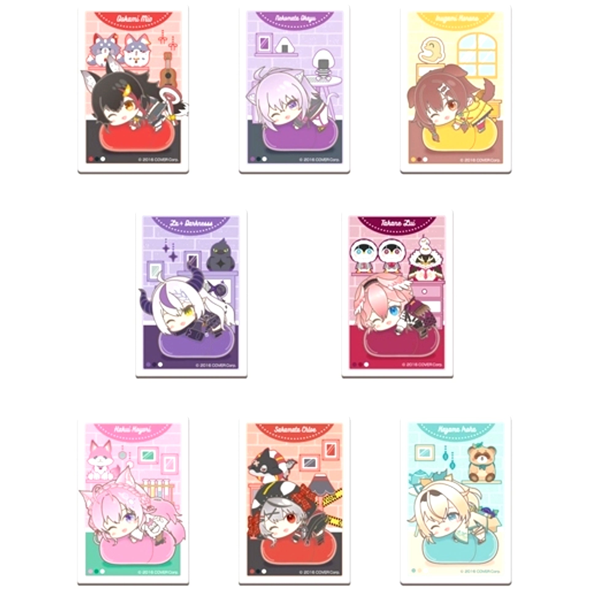 Set of 8 Hololive Square Button Hug Meets E BOX [USED]