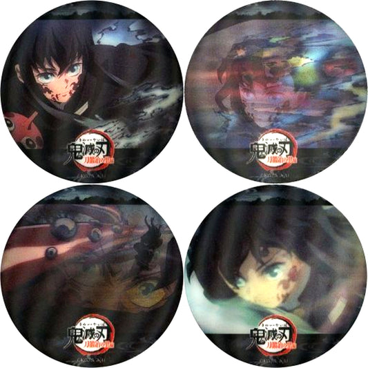 Set of 4 Muichiro Tokito Mist Hashira Demon Slayer Kimetsu no Yaiba Swordsmith Village Arc x ufotable Cafe x Machi Asobi CAFE Real Time Cafe Episode 8 Action Cut Lenticular Animation 57mm Random Button [USED]