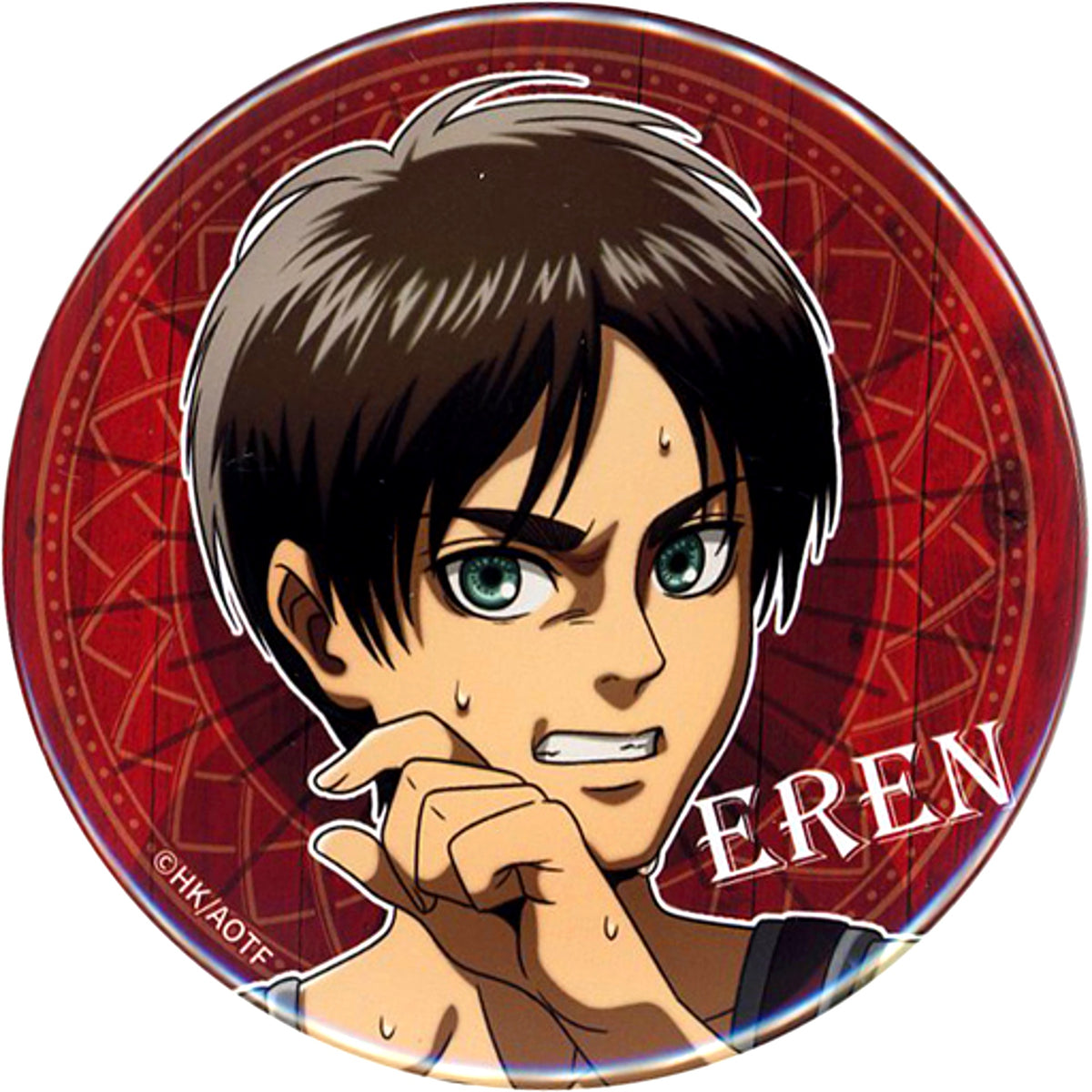 Eren Yeager E-1 Prize Attack on Titan After Survey Corps Training DMM Scratch 76mm Button [USED]