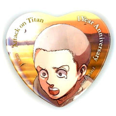 Attack on Titan Connie Springer Memorial Memorial Heart-Shaped Can Badge 1st Anniversary of Completion Flower Series Part 2 Target Product Purchase Privilege Buttons [USED]