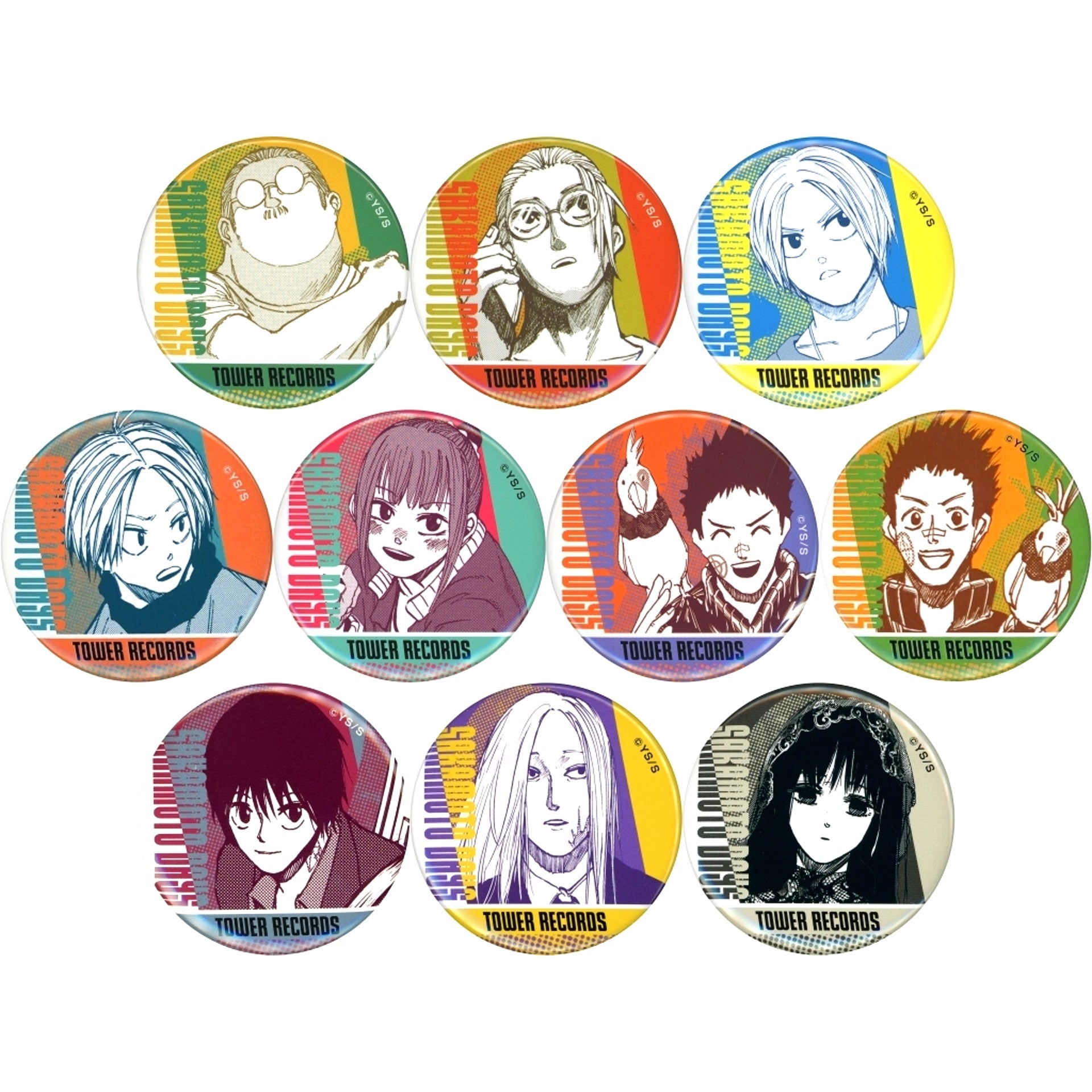Set of 10 SAKAMOTO DAYS x Tower Records Reproduction Original Art Exhibition Button Vol. 1 [USED]
