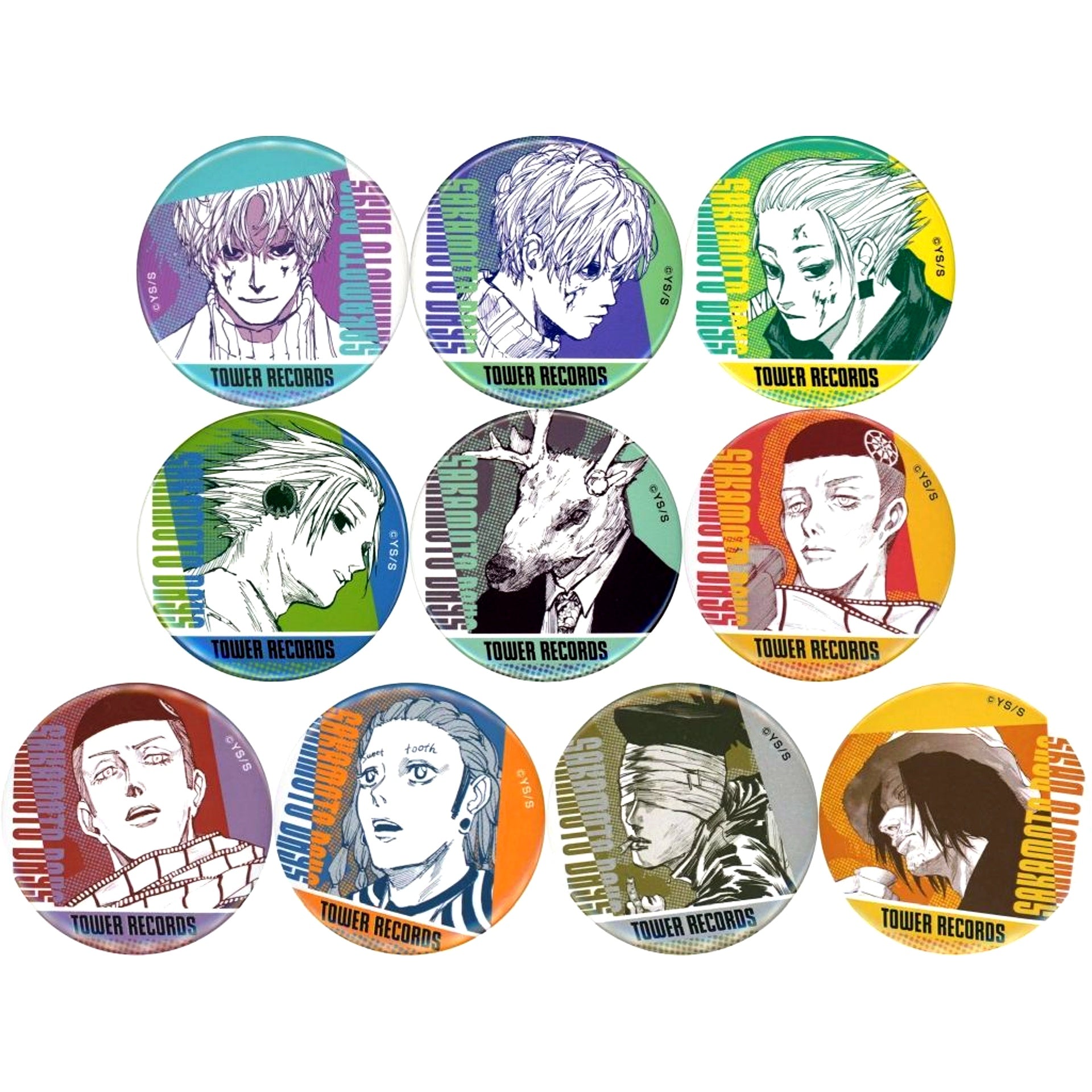 Set of 10 SAKAMOTO DAYS Button Vol. 3 Tower Records Reproduction Original Art Exhibition [USED]