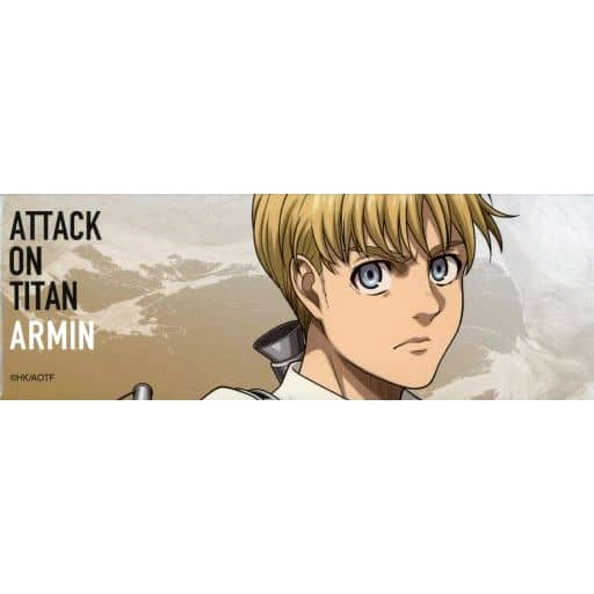 Attack on Titan The Final Season Armin Arlert Close-up Trading Long Square Can Badge BYT Illustration Pop Up Special Exhibition Jinarashi at Baseyard Tokyo Limited Buttons [USED]