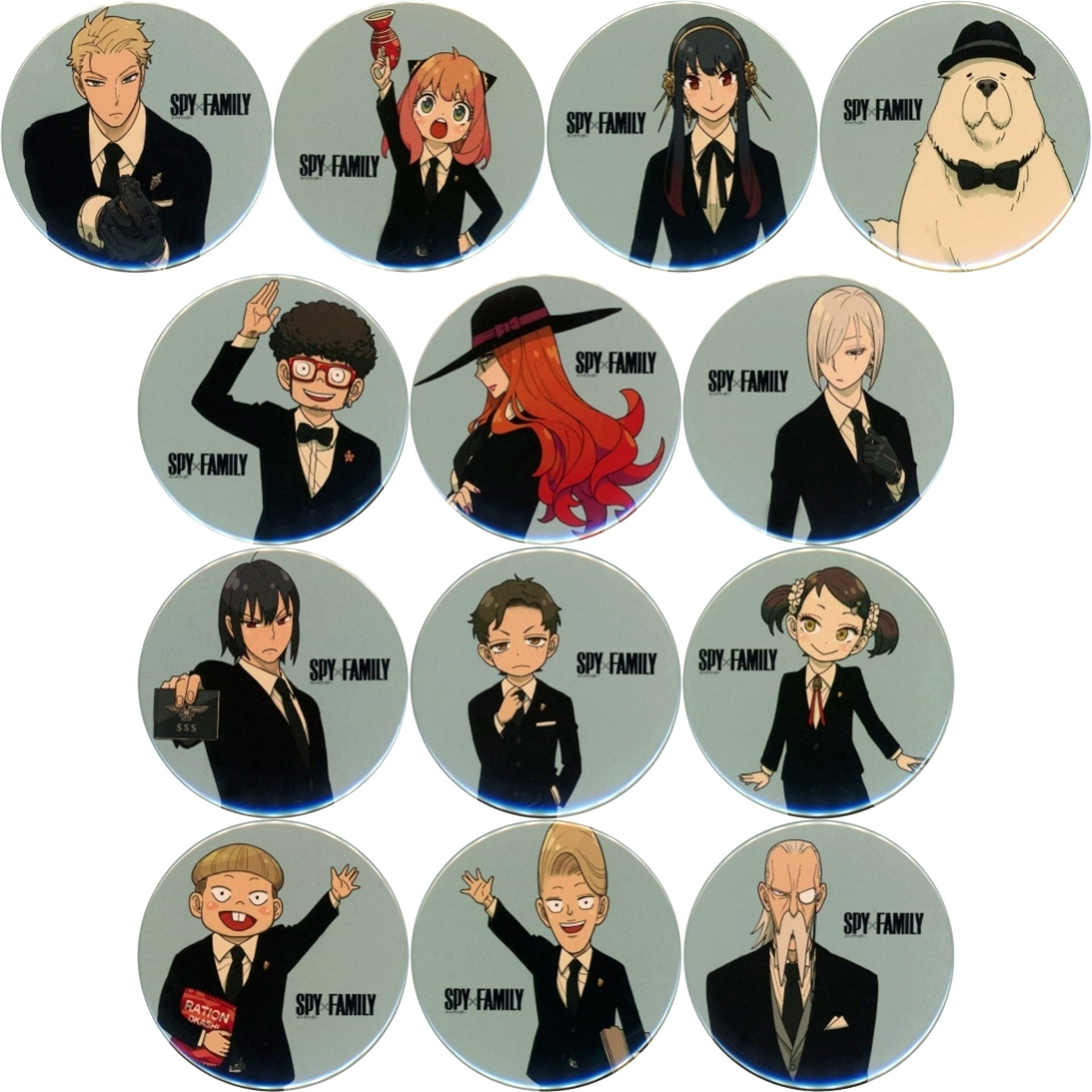 Set of 13 SPY x FAMILY Exhibition Collection Badge [USED]