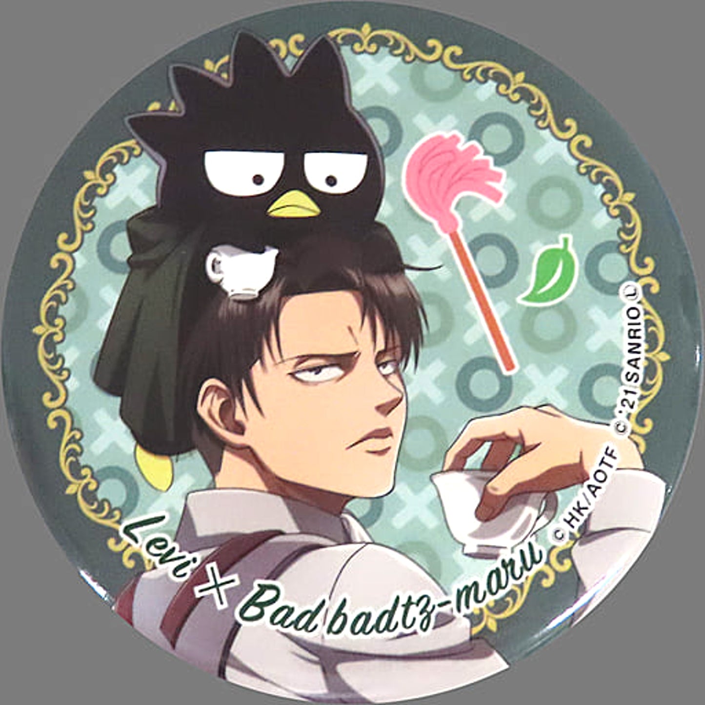 Attack on Titan Levi Ackerman Bad Badtz-Maru Trading Can Badge Sanrio Characters Collaboration Buttons [USED]