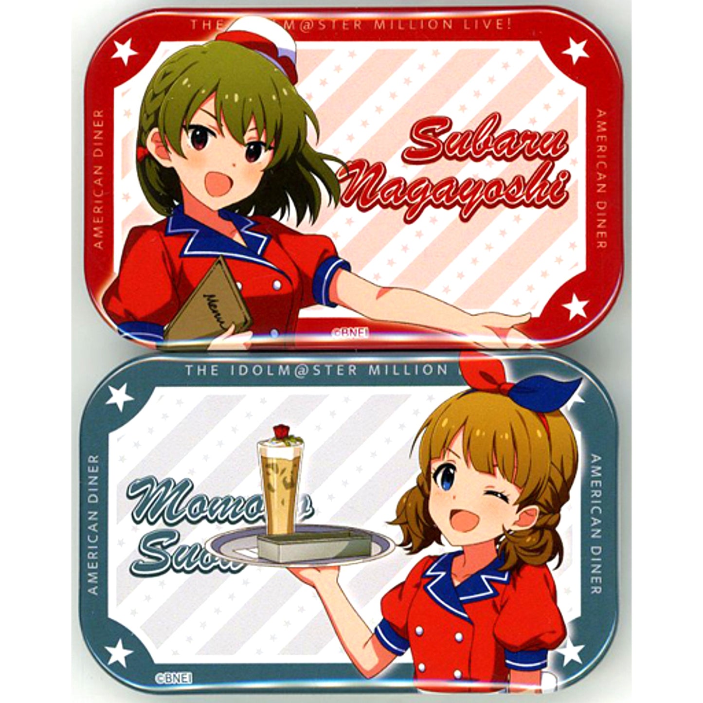 Subaru Nagayoshi & Momoko Suo Name Badge Set of 2 MILLION DINER Ver. The Idolmaster Million Live! Theater Days x STELLAMAP CAFE MILLION DINER [USED]
