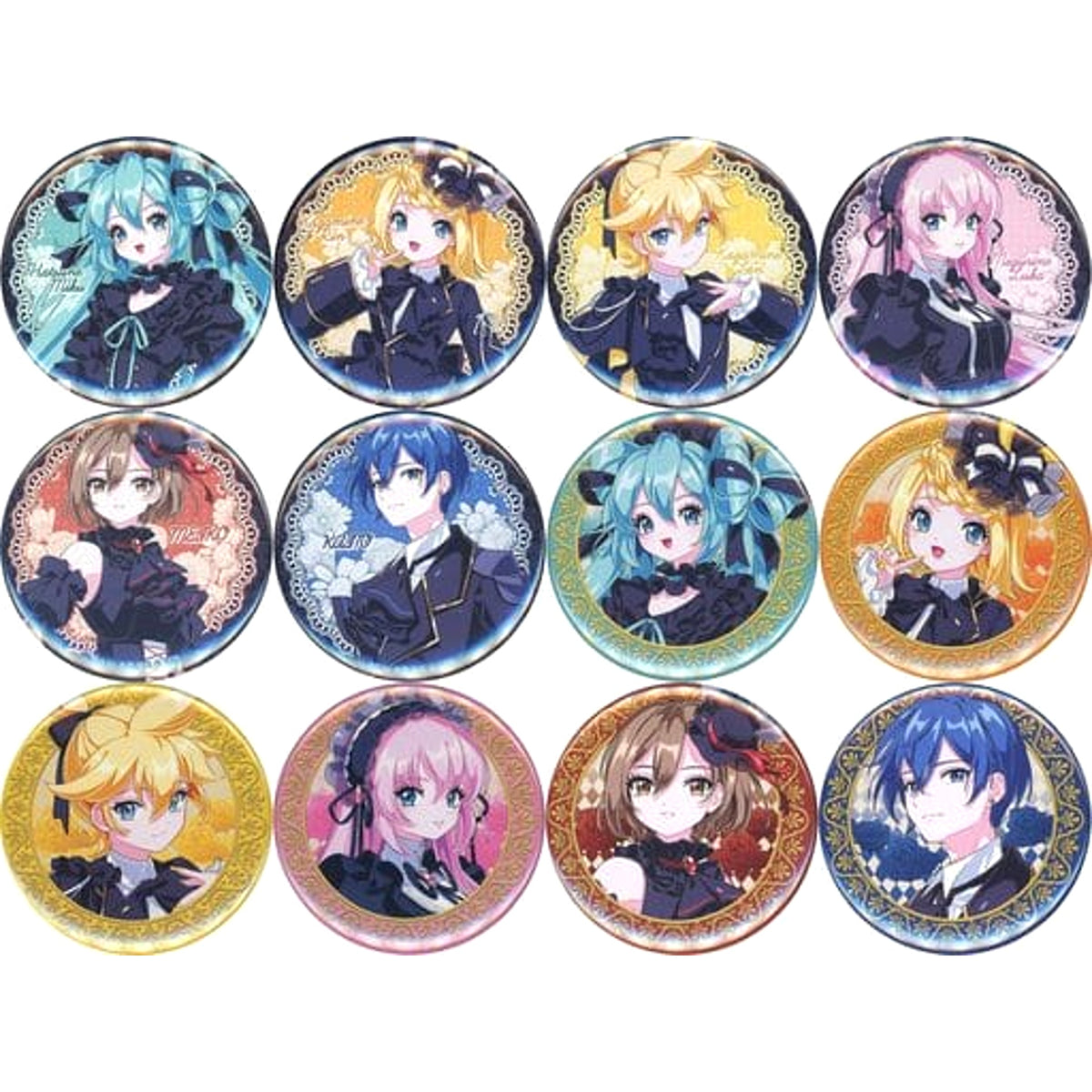 Hatsune Miku & Piapro Characters Hatsune Miku & Others Ataritsuki! Vivid Can Badge Part 2 All 12 Types Set Buttons [USED]