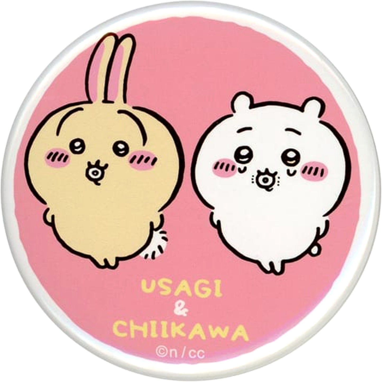 Chiikawa: Nanka Chiisakute Kawaii Yatsu Chiikawa Rabbit Pink Trading Can Badge Chikawa Friends Buttons [USED]