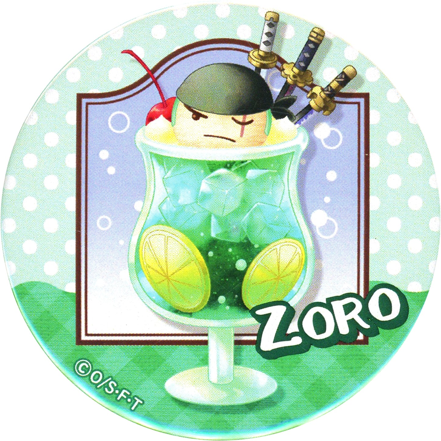 Roronoa Zoro One Piece Hane a break! Series Cream Soda Clip Button [USED]