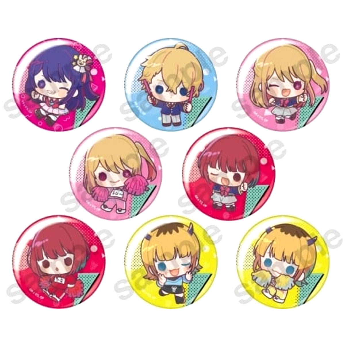 Oshi No Ko Kana Arima & Others Trading Cheerfure Can Badge All 8 Types Set Buttons [USED]