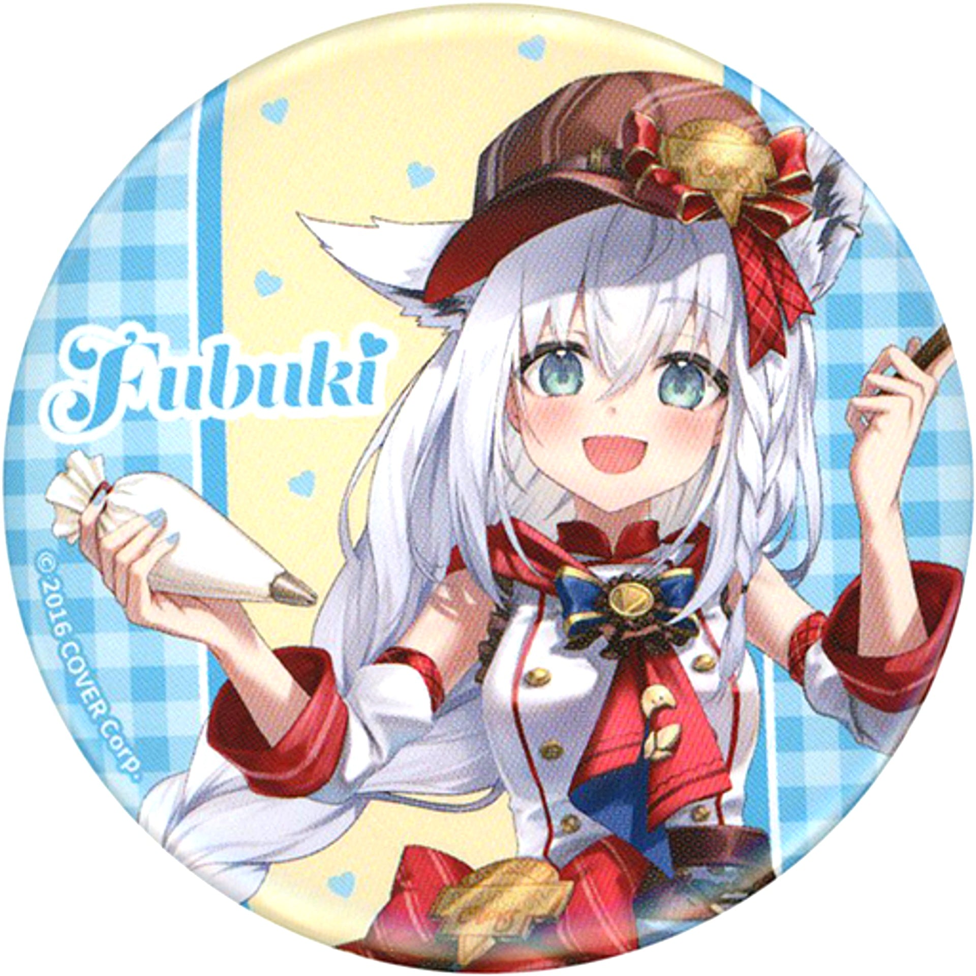 Shirakami Fubuki Life Size Virtual YouTuber Hololive Trading Button Marion Crepes [USED]