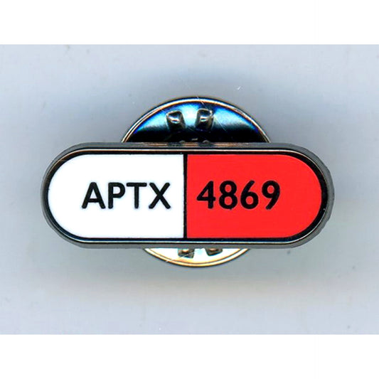 Apotoxin APTX4869 Detective Conan Pin Badge Conan Detective Agency Limited [USED]