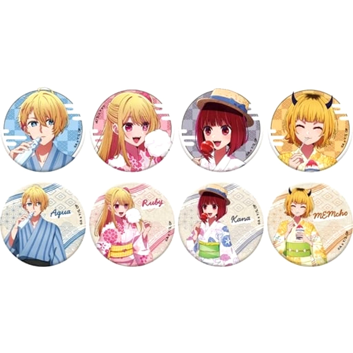 Oshi No Ko Mem-Cho & Others Character Badge Collection All 8 Types Set Buttons [USED]