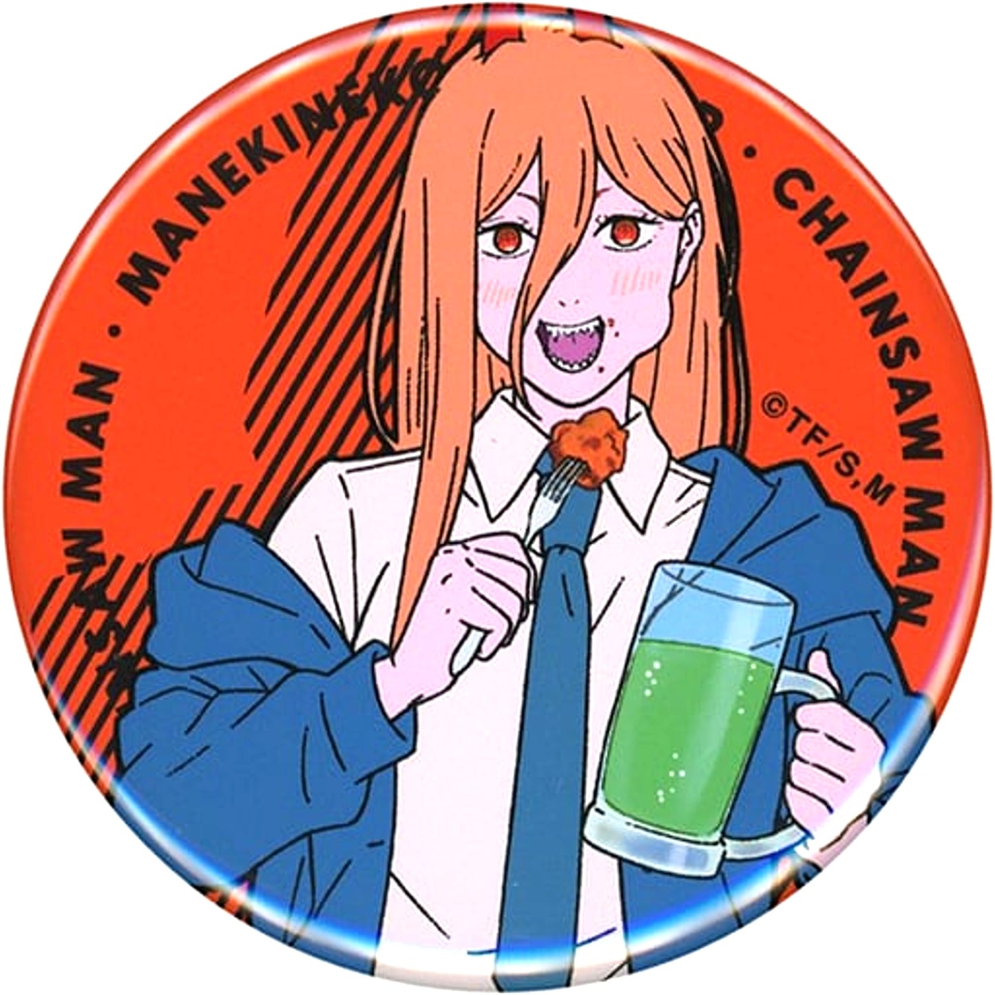 Power Chainsaw Man Trading Button Karaoke Manekineko [USED]