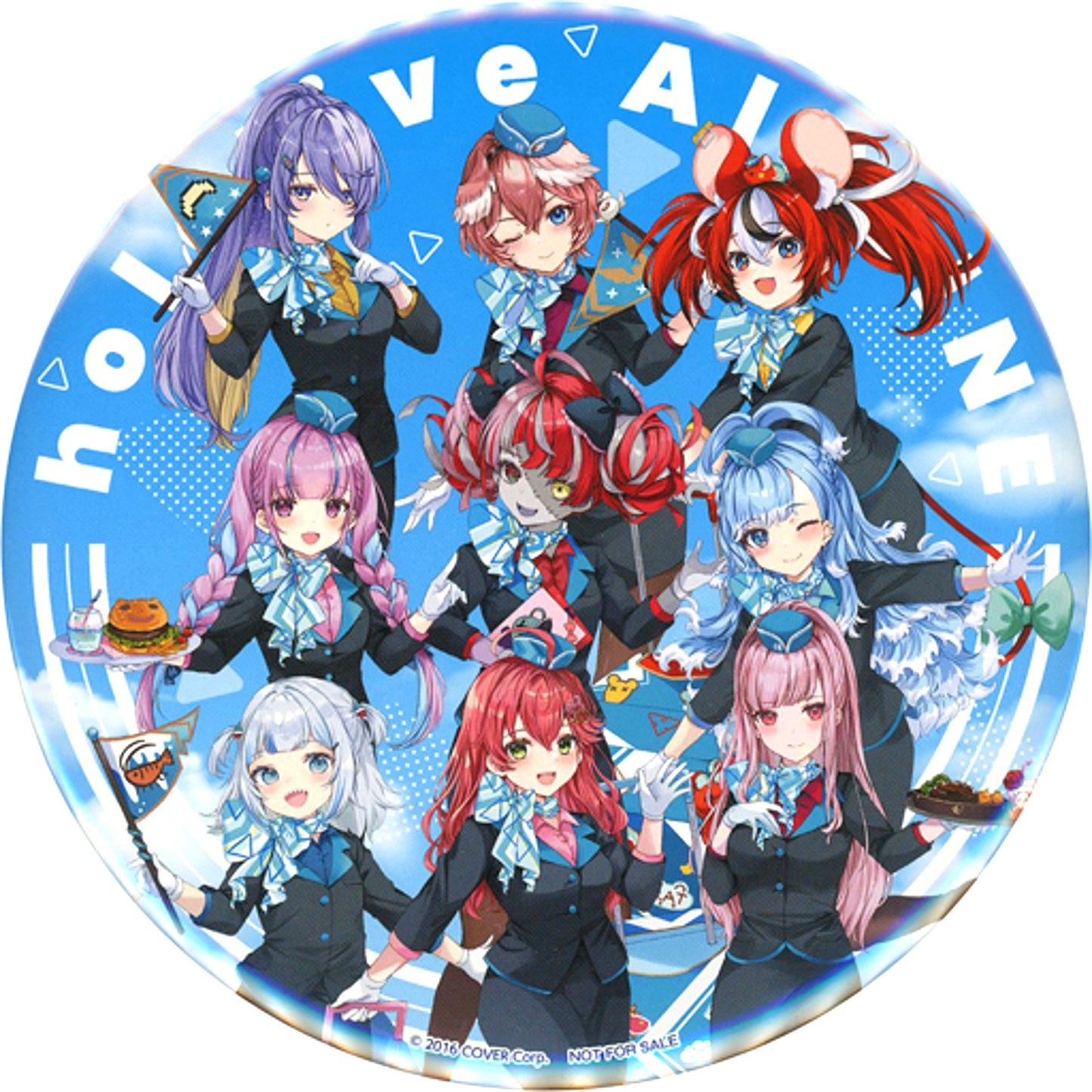 All Characters hololive Airline Illustration Stand BIG Button hololiveCITY SUMMER FAIR hololive Airline Target Practice Prize A [USED]