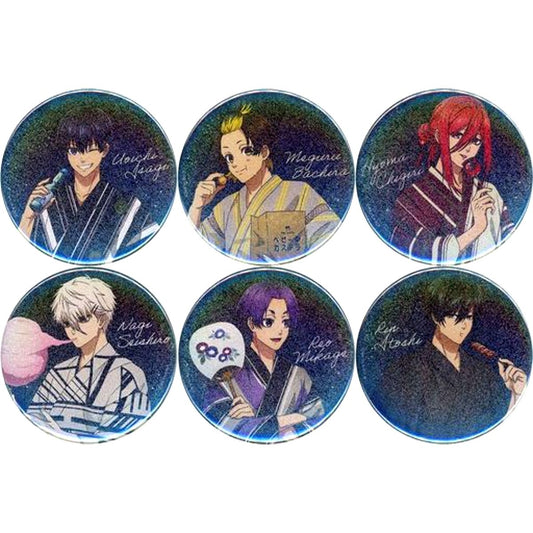 Set of 6 Blue Lock Summer Time! Cafe COLLABORATION CAFE POWERED BY Animax Cafe+ Trading Hologram Button Badge [USED]