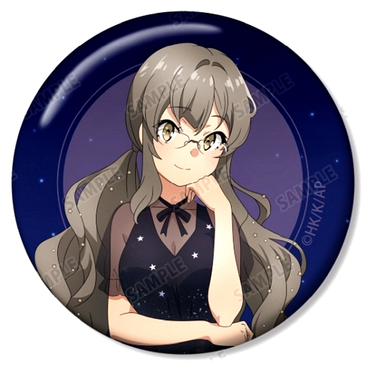 Rio Futaba Two Tone Background Rascal Does Not Dream of a Sister Venturing Out animate Fair Starry Sky Dress Ver. Illustration Trading Button [USED]