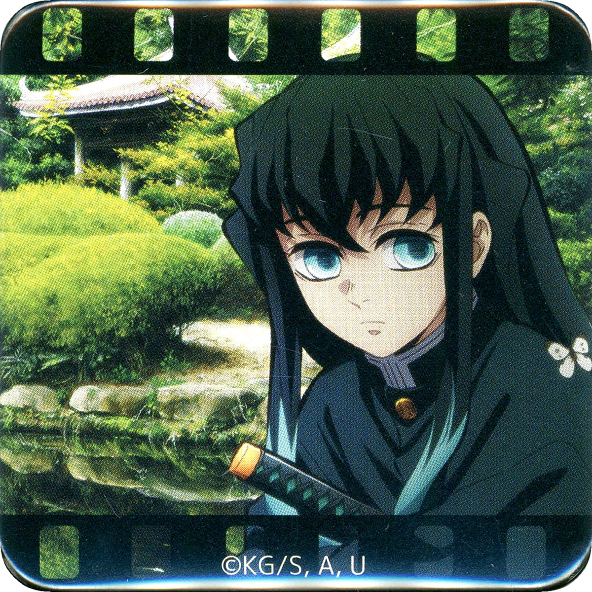 Demon Slayer: Kimetsu no Yaiba Muichirou Tokitou Random Square Can Badge ufotable Dining Hiroma Limited Opening Commemorative Goods Buttons [USED]