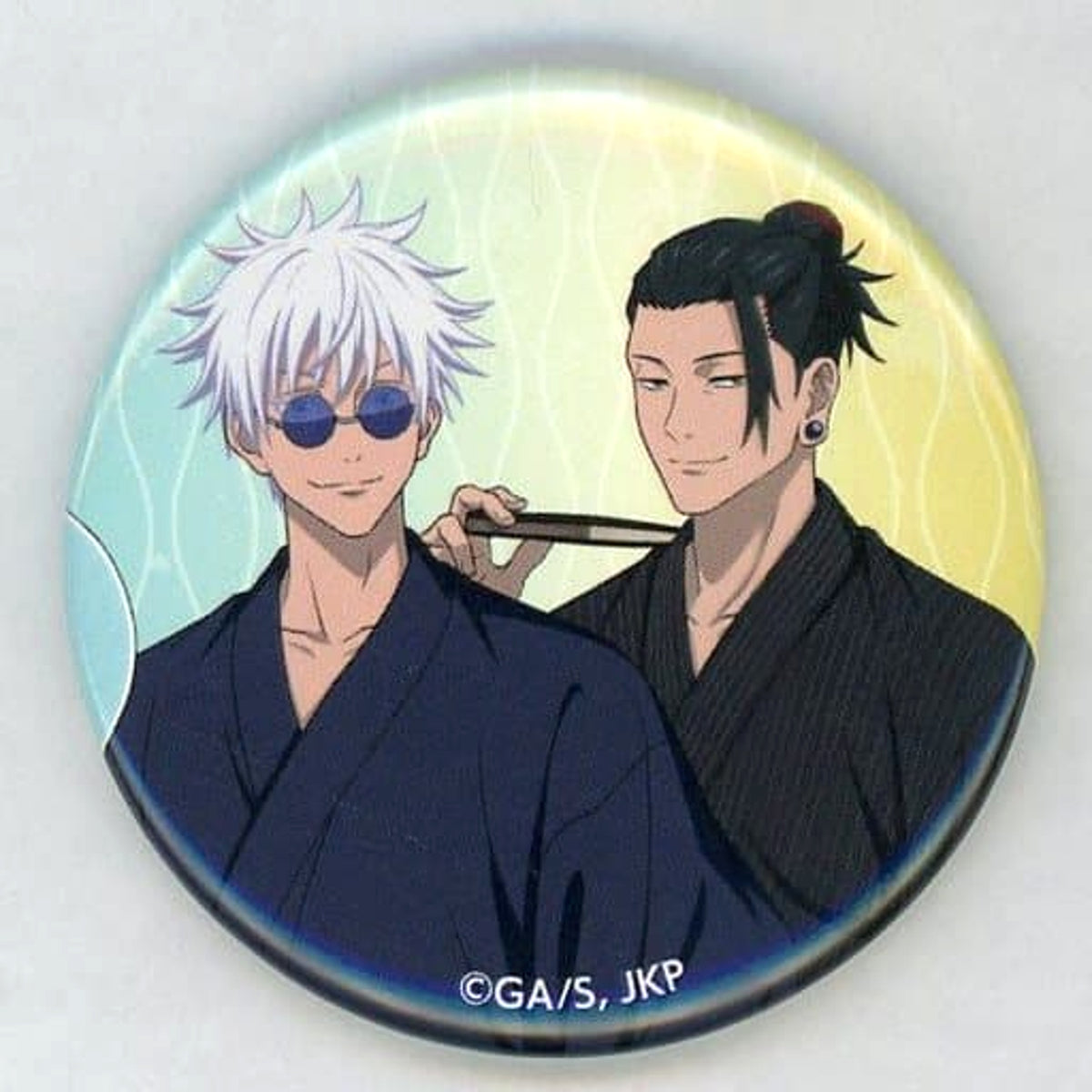 Jujutsu Kaisen Satoru Gojo Suguru Getou Newly Drawn Illustration Trading Can Badge Kaigyoku Gyokusetsu Yukata Ver. Asakusa Hanayashiki Limited Buttons [USED]