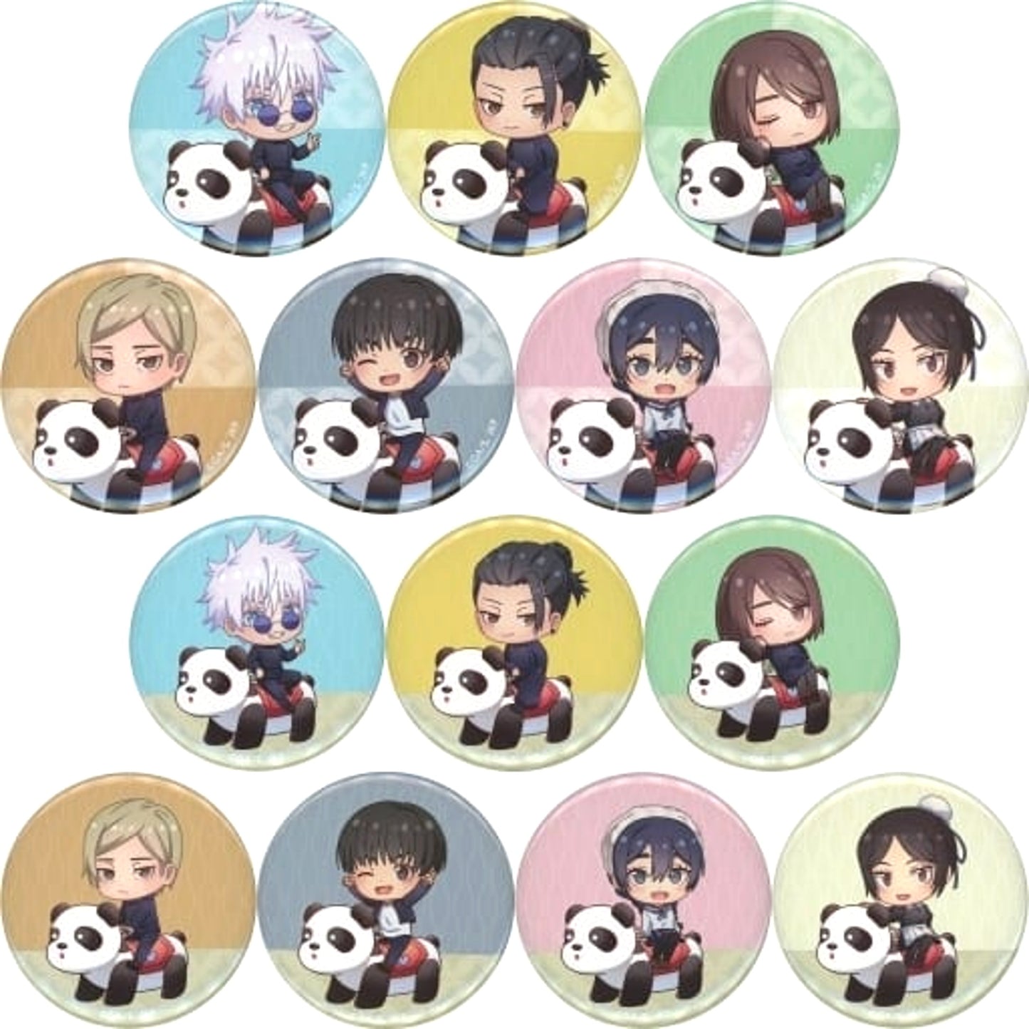 Kento Nanami & Others Jujutsu Kaisen All 14 Types Set Kaigyoku Gyokusetsu Chibi Chara Attraction Ver. Random Button Asakusa Hanayashiki Limited [USED]