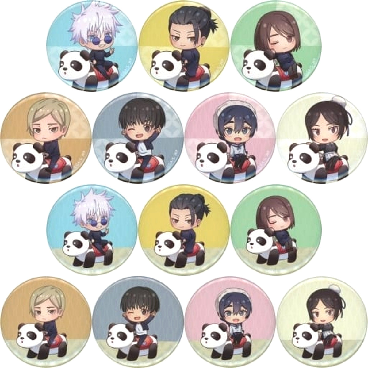 Jujutsu Kaisen Kento Nanami & Others Kaigyoku Gyokusetsu Chibi Chara Attraction Ver. Trading Can Badge Asakusa Hanayashiki Limited All 14 Types Set Buttons [USED]