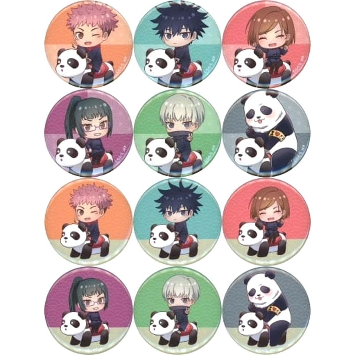 Jujutsu Kaisen Nobara Kugisaki & Others Chibi Chara Attraction Ver. Trading Can Badge Asakusa Hanayashiki Limited All 12 Types Set Buttons [USED]