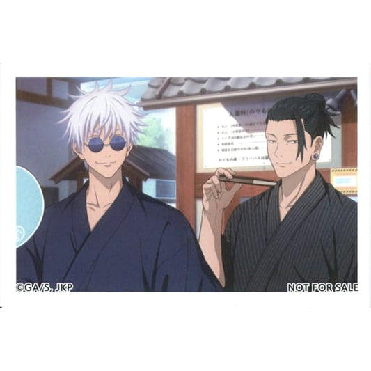 Satoru Gojo Suguru Getou Yukata Ver. Jujutsu Kaisen Newly Drawn Illustration Kaigyoku Gyokusetsu Yukata Ver. Square Button Asakusa Hanayashiki Limited Box Purchase Privilege [USED]