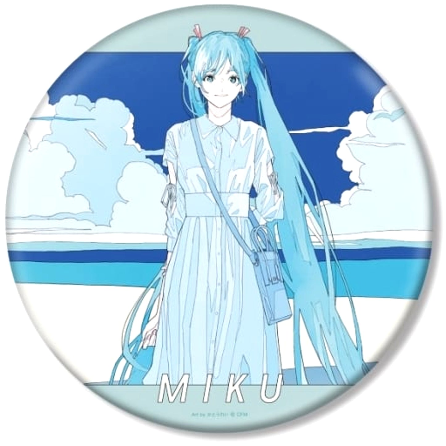 Hatsune Miku Piapro Characters Early Summer Outing Ver. Art By Rei Kato Newly Drawn Illustration Big Button [USED]