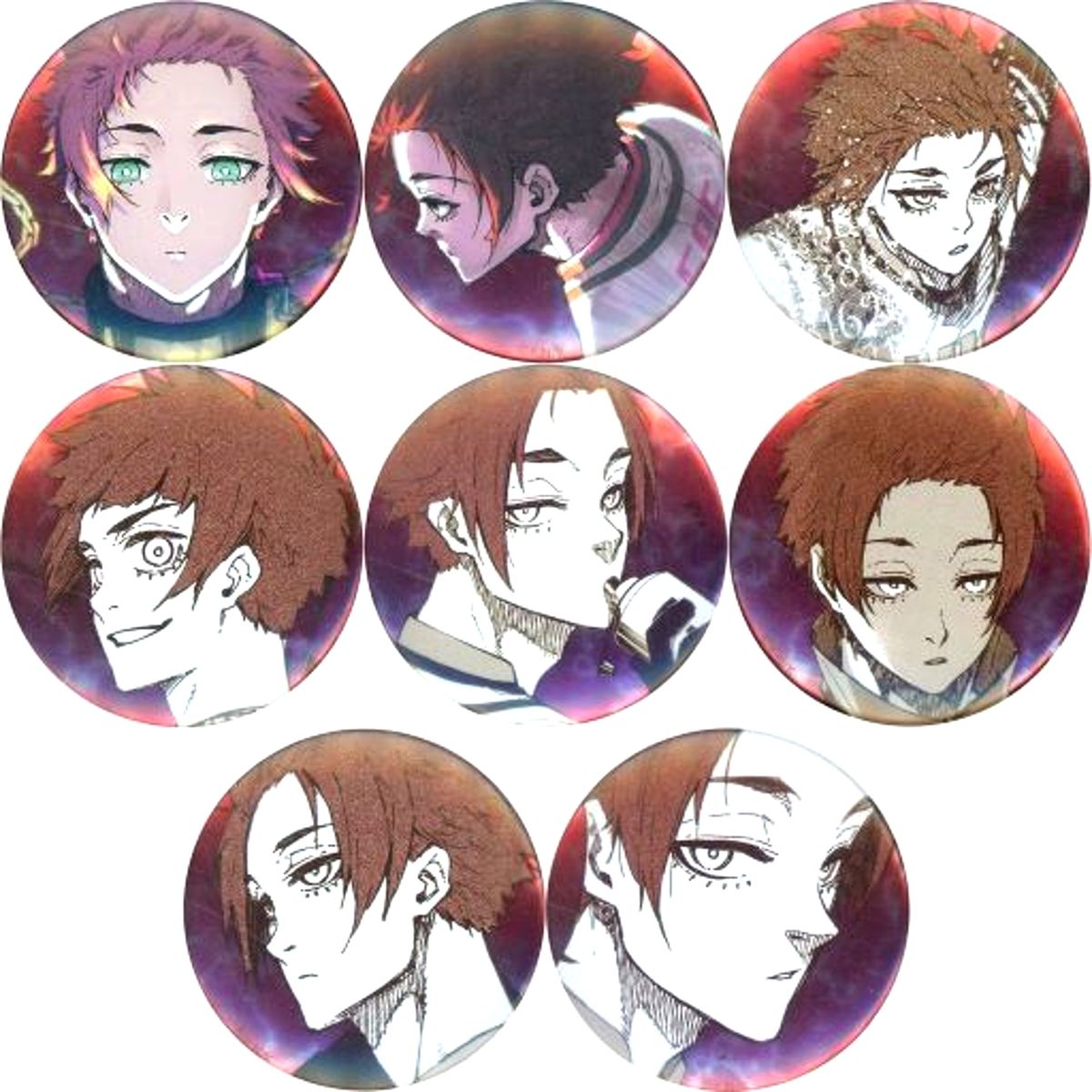 Set of 8 Sae Itoshi Blue Lock BLUE LOCK Exhibition Chara Badge Collection Button [USED]