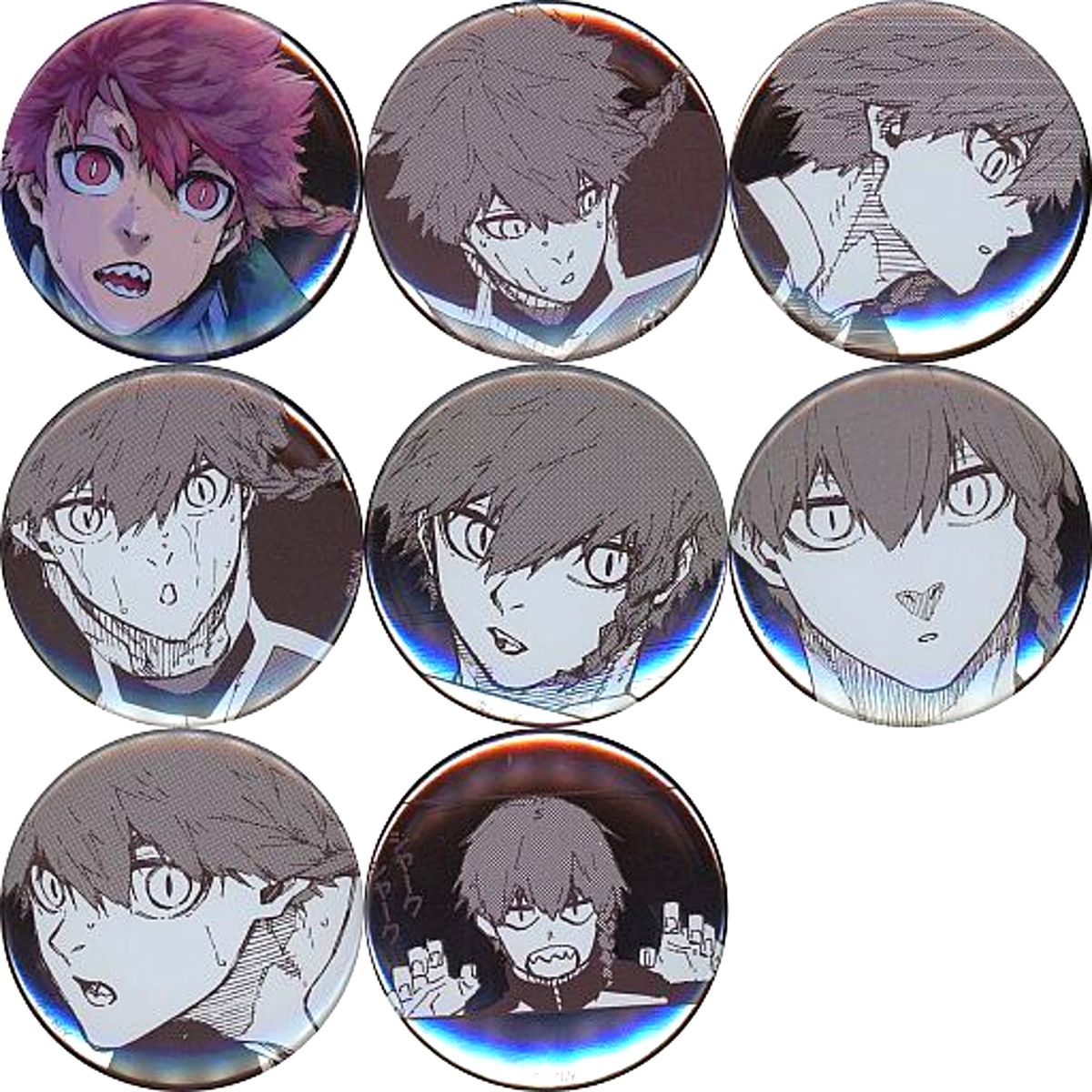 Set of 8 Ranze Kurona Blue Lock BLUE LOCK Exhibition Chara Badge Collection Button [USED]