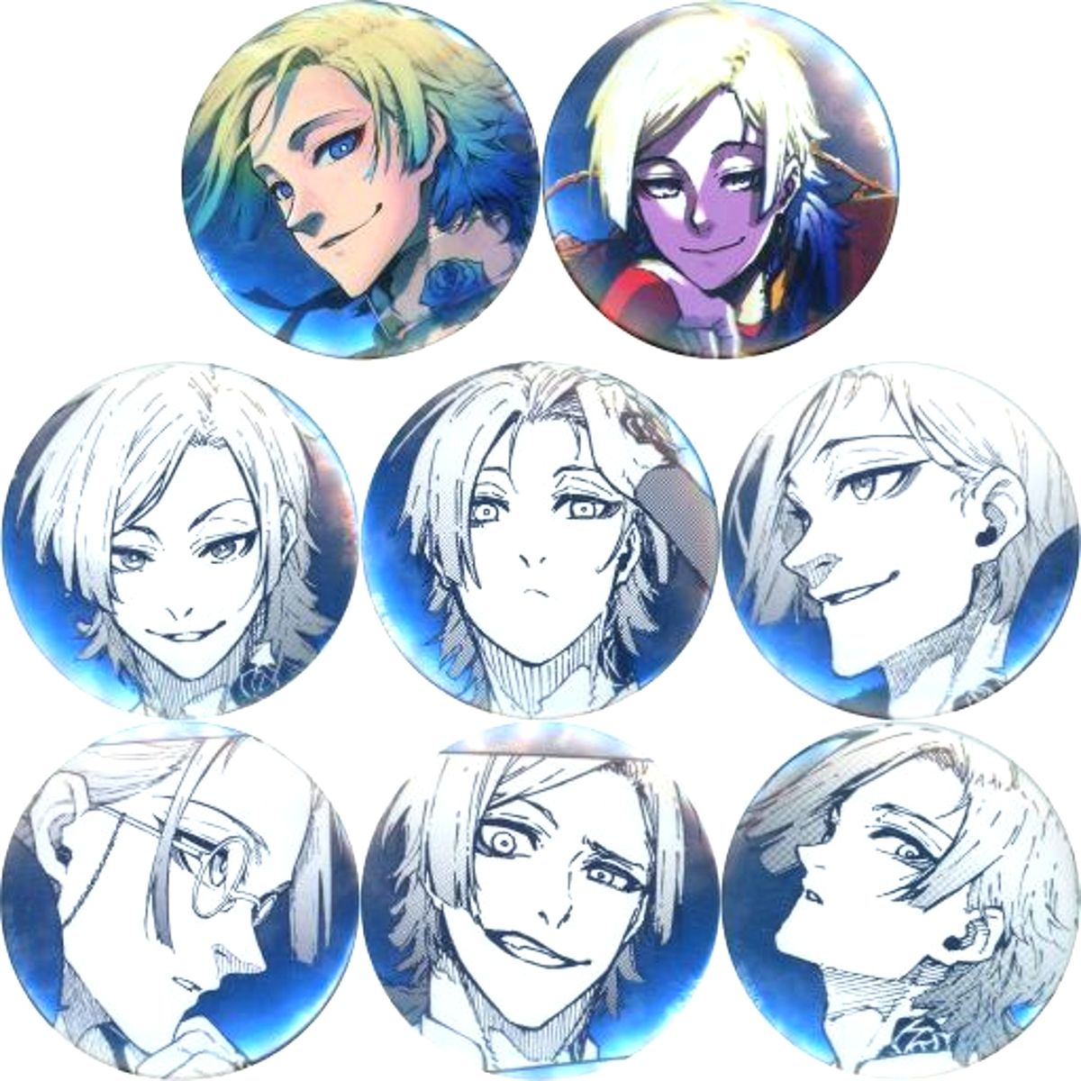 Set of 8 Michael Kaiser Blue Lock Chara Badge Collection Button [USED]