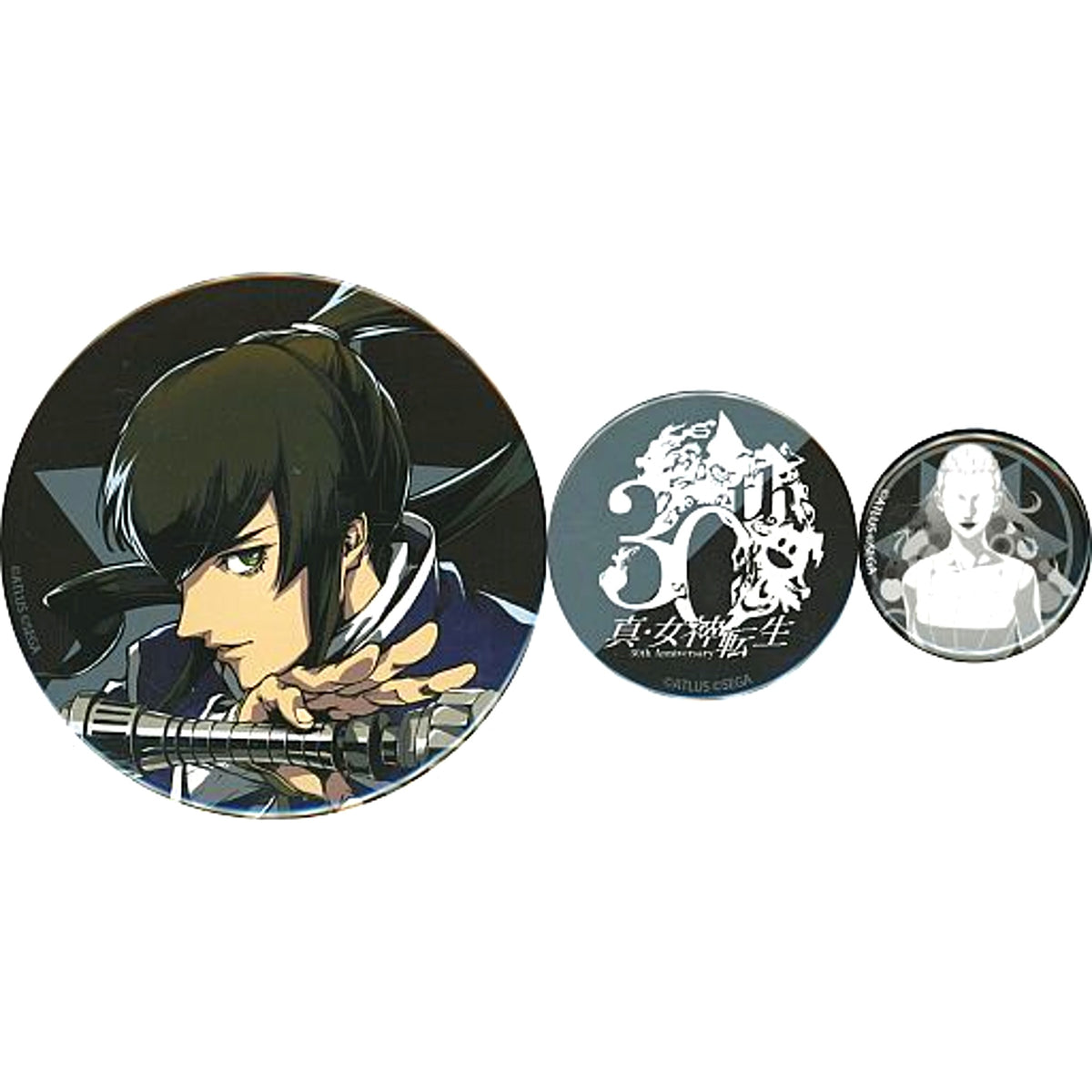 Shin Megami Tensei IV Set of 3 Button F Prize Shin Megami Tensei 30th Anniversary Thanksgiving Event Kuji [USED]