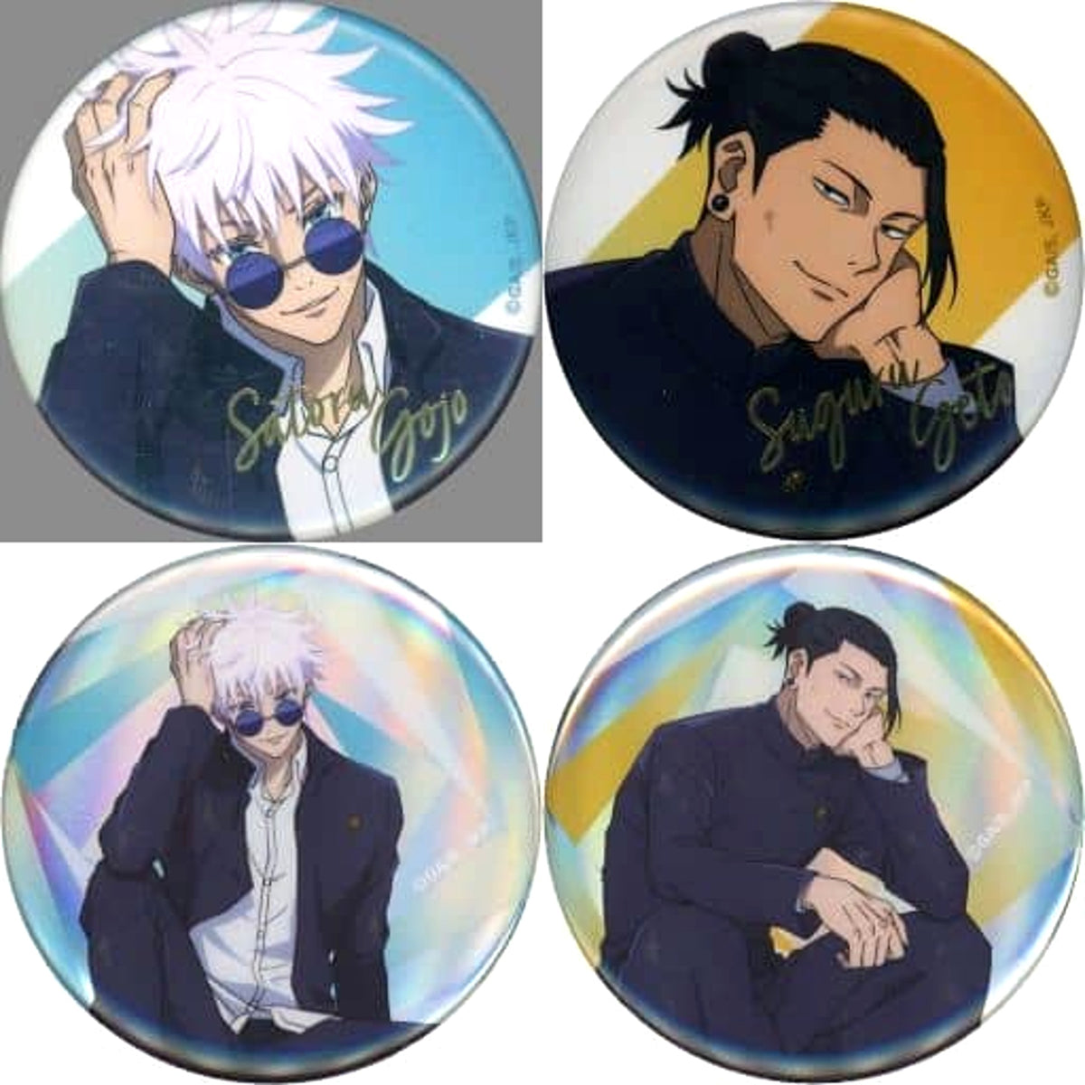 Jujutsu Kaisen Satoru Gojo & Others Trading Can Badge Rest Kaigyoku Gyokusetsu Plaza in Loft Limited All 4 Types Set Buttons [USED]
